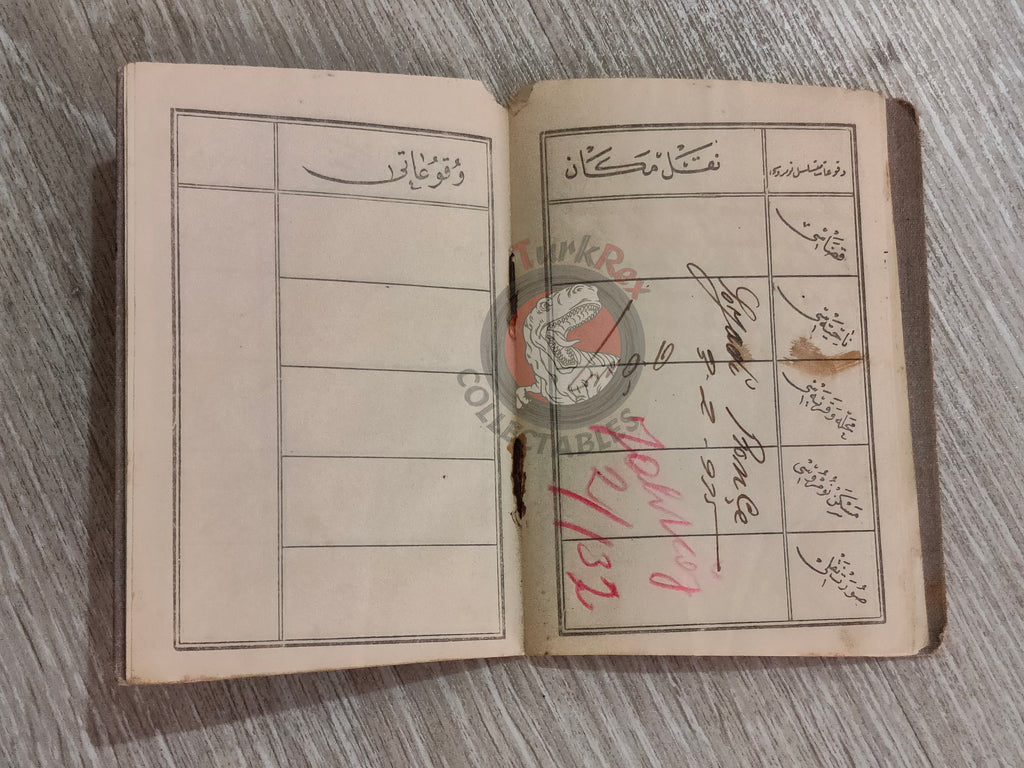 Ottoman Identity Document 1927 Muslim Citizen from Janina with photo Balkans Migrant