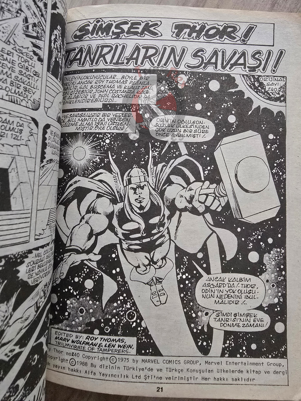 Thor Vol #8 1988 Turkish Comic Turkey The Mighty Thor #236–244 cover #209
