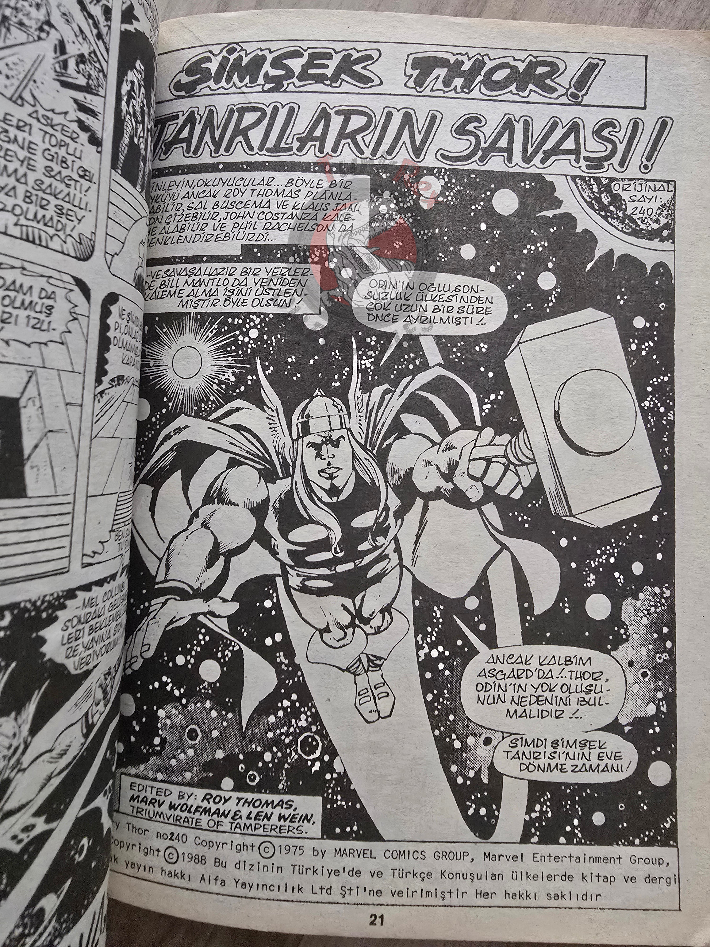 Thor Vol #8 1988 Turkish Comic Turkey The Mighty Thor #236–244 cover #209