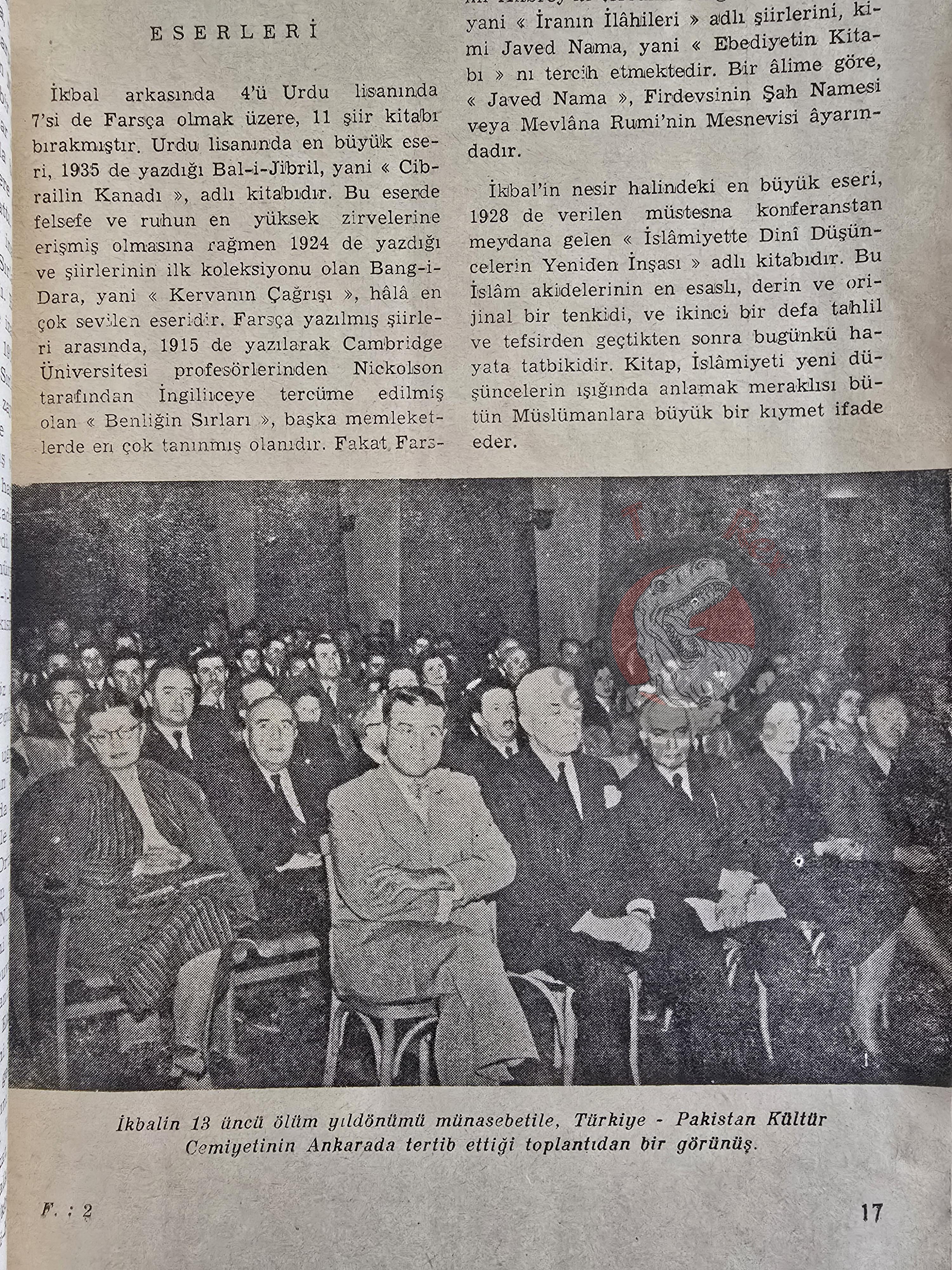 Rumi Mevlana and Muhammad Iqbal 1952 1st Turkish Book Turkey Pakistan Embassy Islam