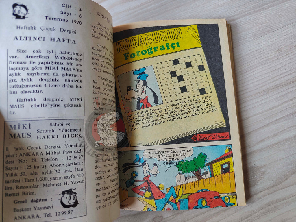 Mickey Mouse Mag Volume #2 1970 Turkish Comic Turkey Walt Disney Donald Duck