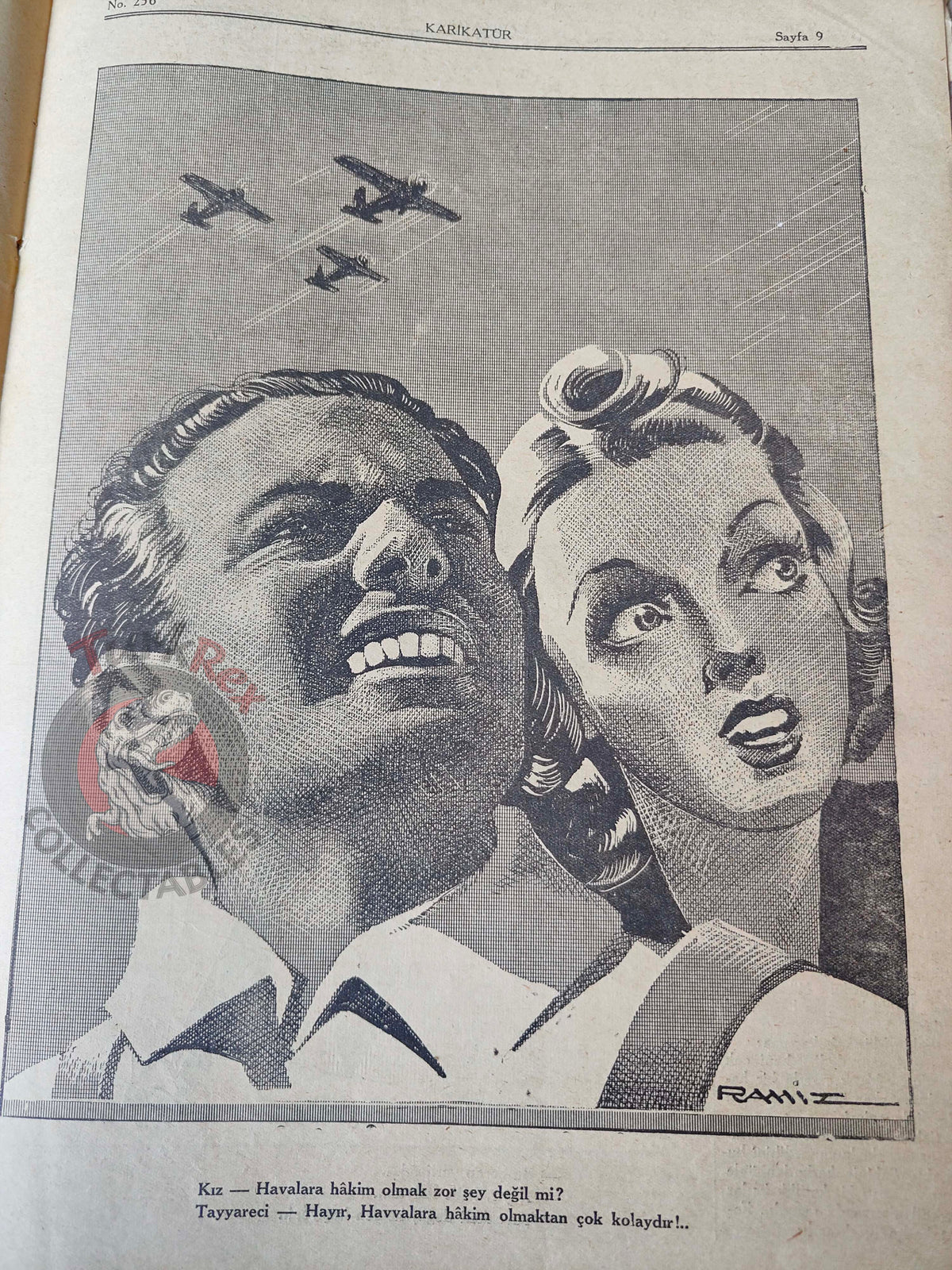Karikatür 1940 Humor Magazine Turkish Turkey Mussolini Italy WW2 era War