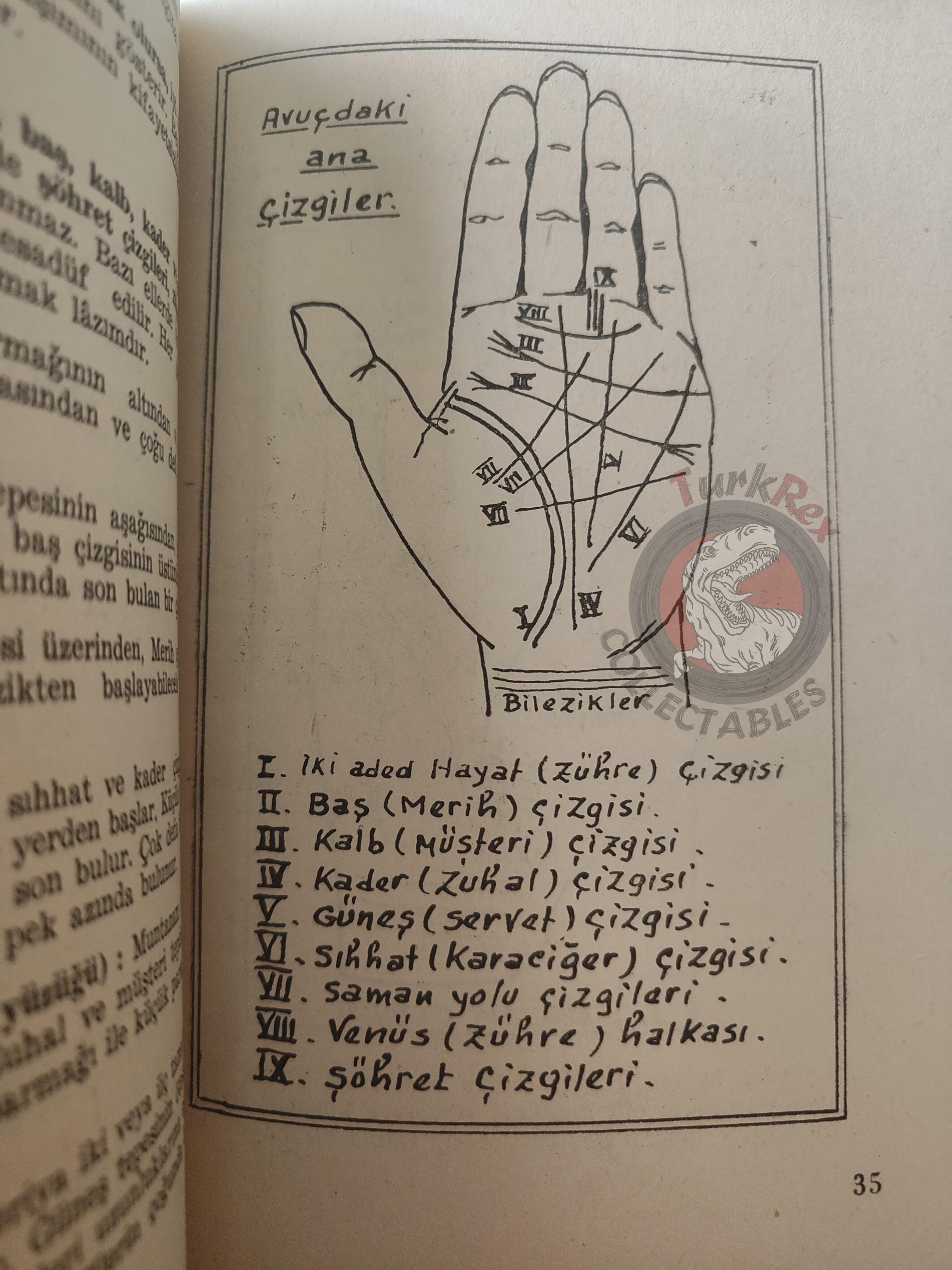 Palm Reading Palmistry Hand Reading 1961 Turkish Book Turkey