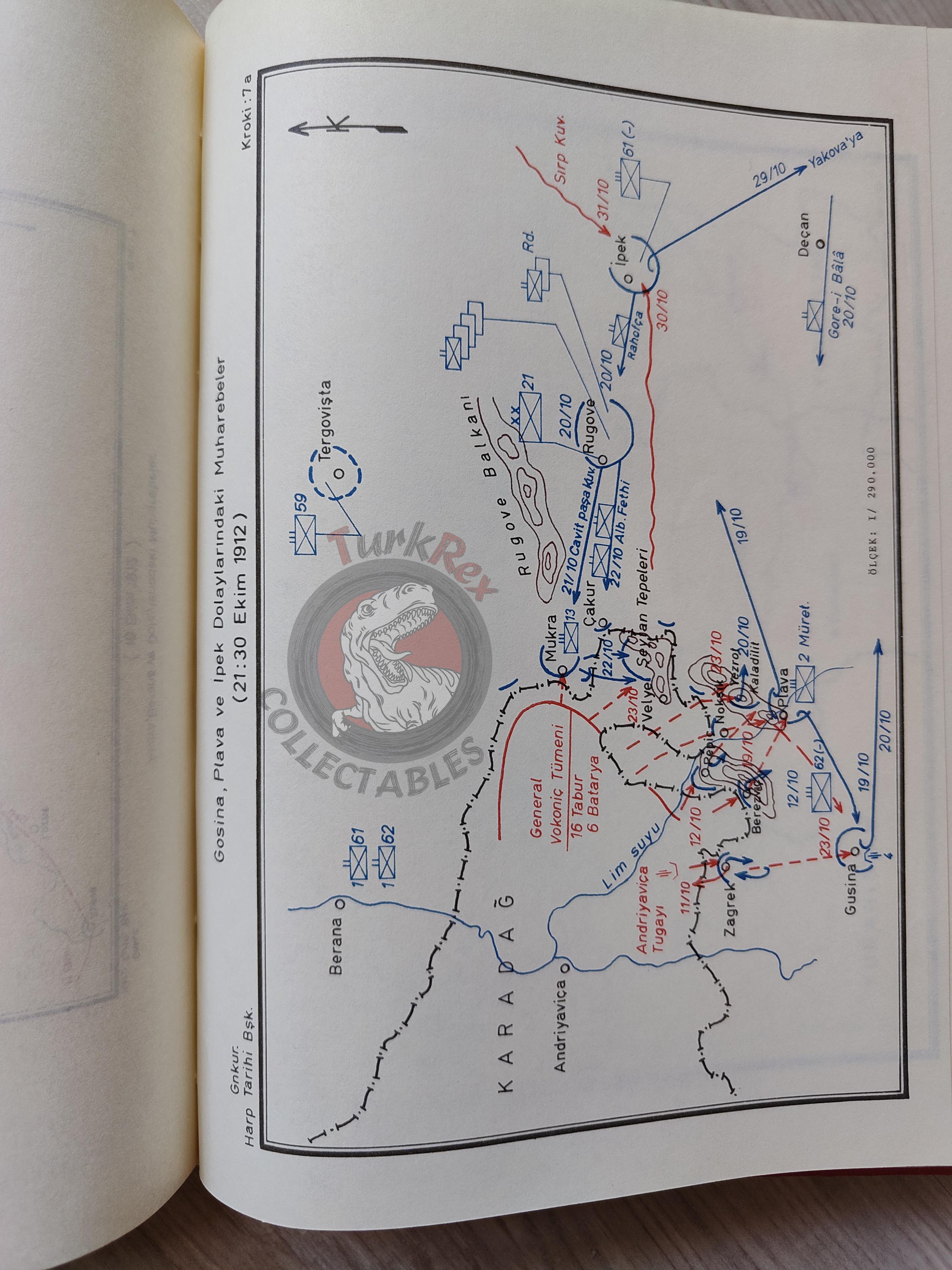 Balkan War Western and Vardar Army Ustruma 1979 Turkish Book Military Ottoman Empire Maps