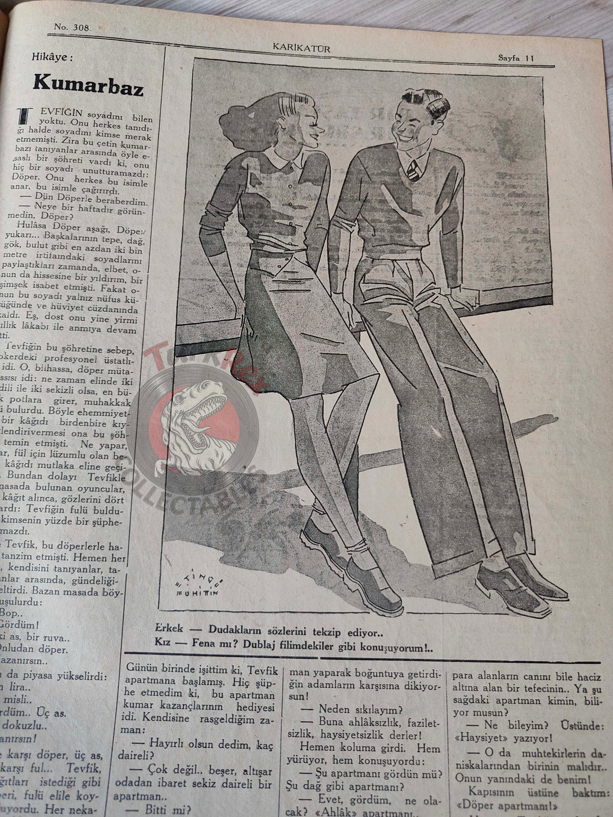 Karikatür 1941 Humor Magazine Turkish Turkey Napoleon’s Ghost German Soldier WW2 era Roosevelt