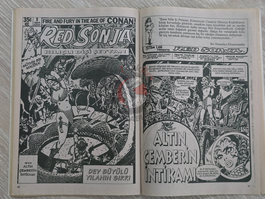 Red Sonja #7 2000 Turkish Comic Turkey vol 1 #6 #7 #8