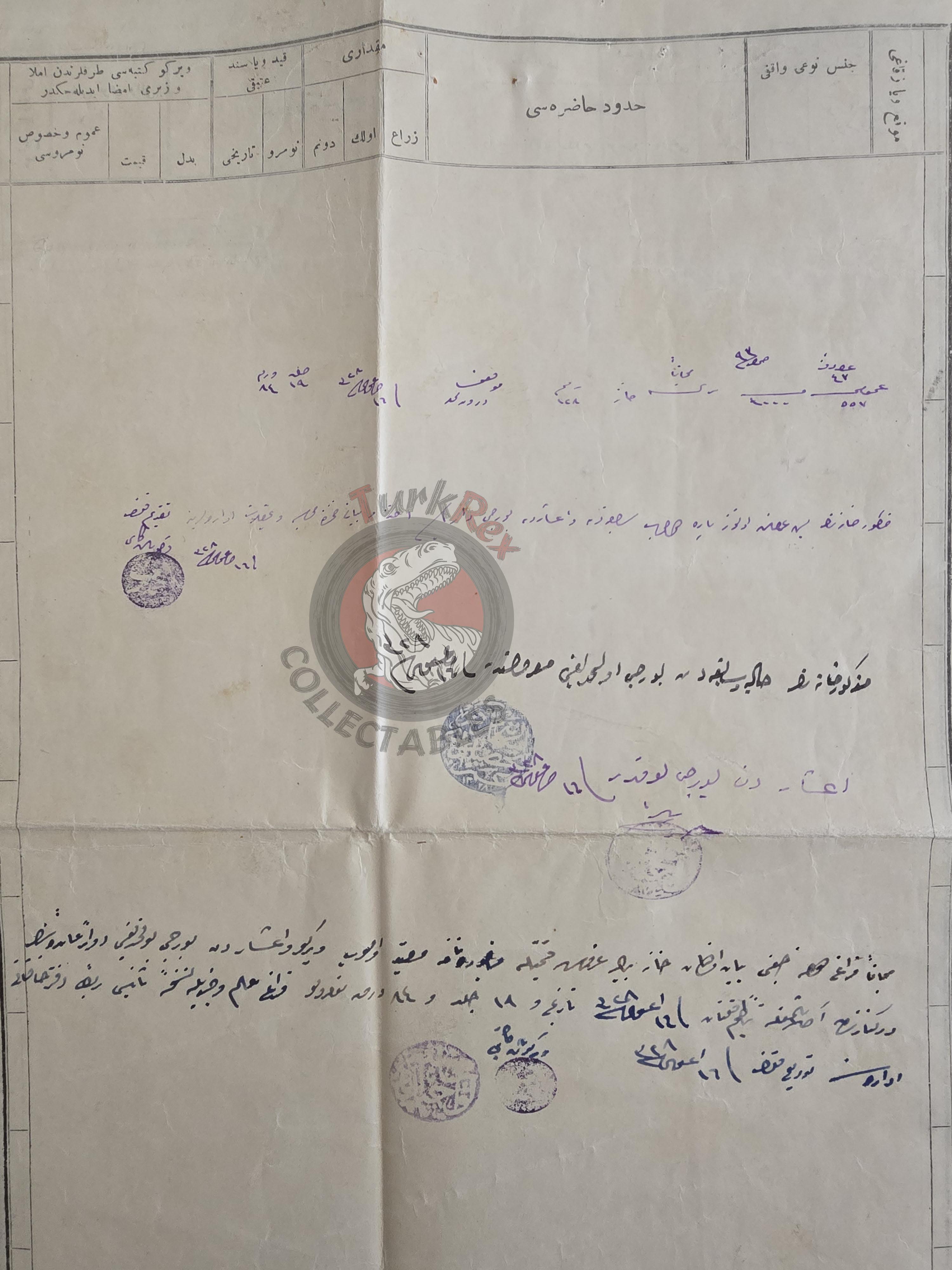 Ottoman 1912 Land Deed Home and Plot in Isparta Ağros Title Muslim Citizens Atabey