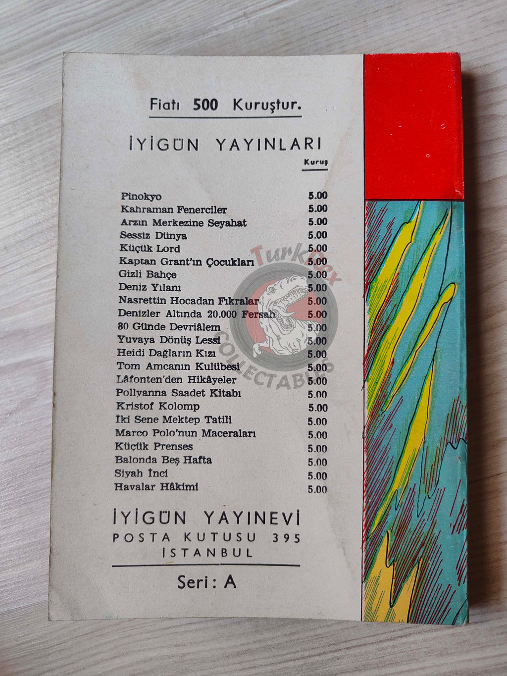 Jules Verne – Journey to the Center of the Earth 1967 Turkish Book Turkey Illustrated