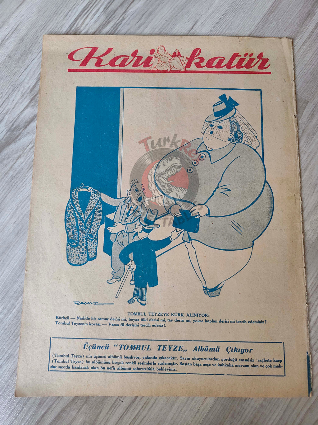 Karikatür 1943 Humor Magazine Turkish Turkey Japan Pacific United States WW2 era China