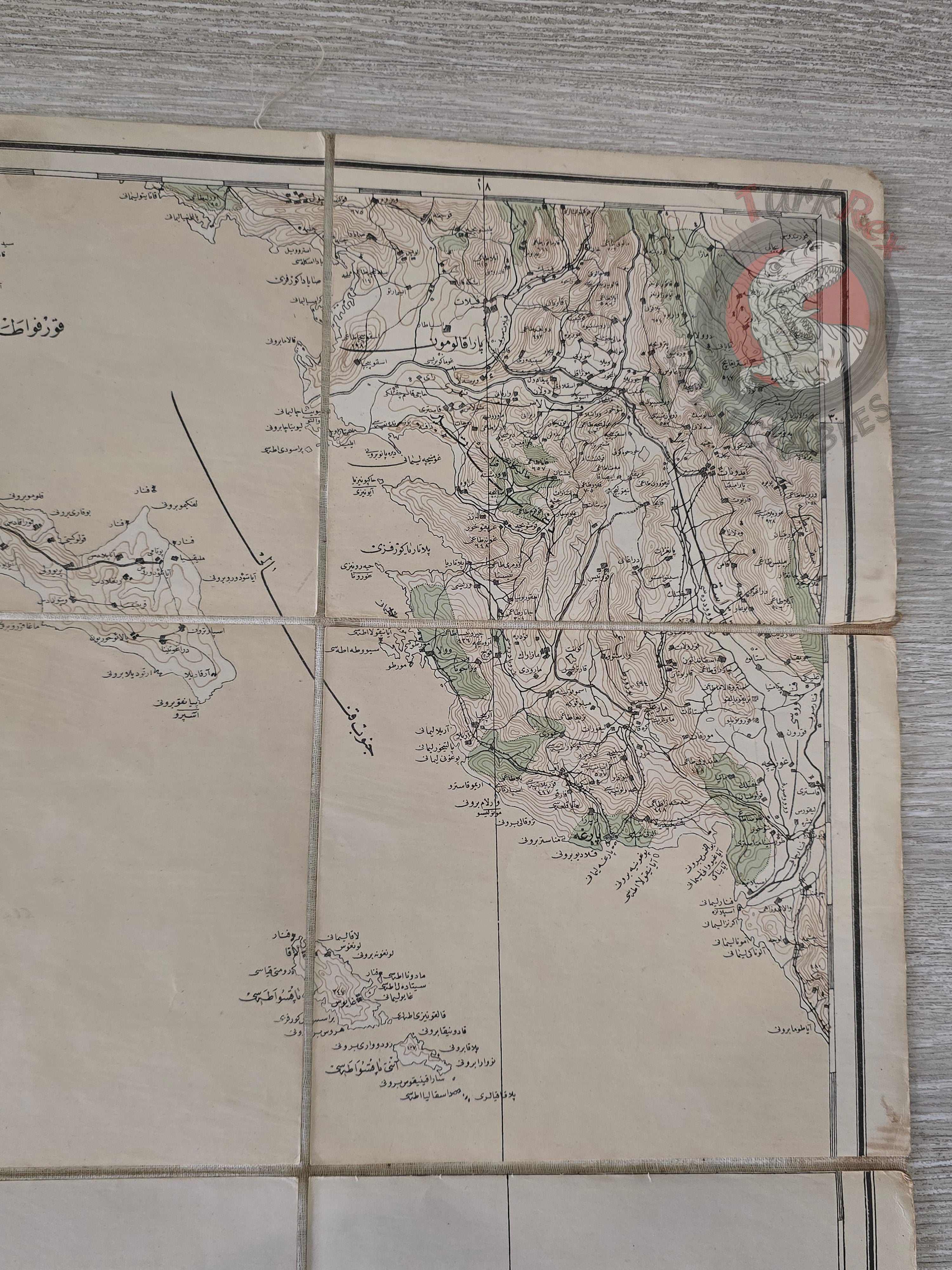 Corfu Island Greece Ottoman Military Map WW1 Gaios Parga