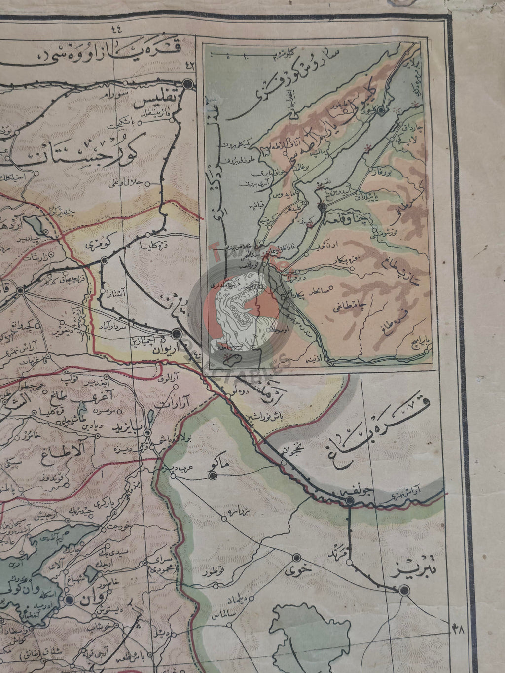 Ottoman 1926 Turkey Middle East Map Israel Palestine Lebanon Jordan Cyprus Iran