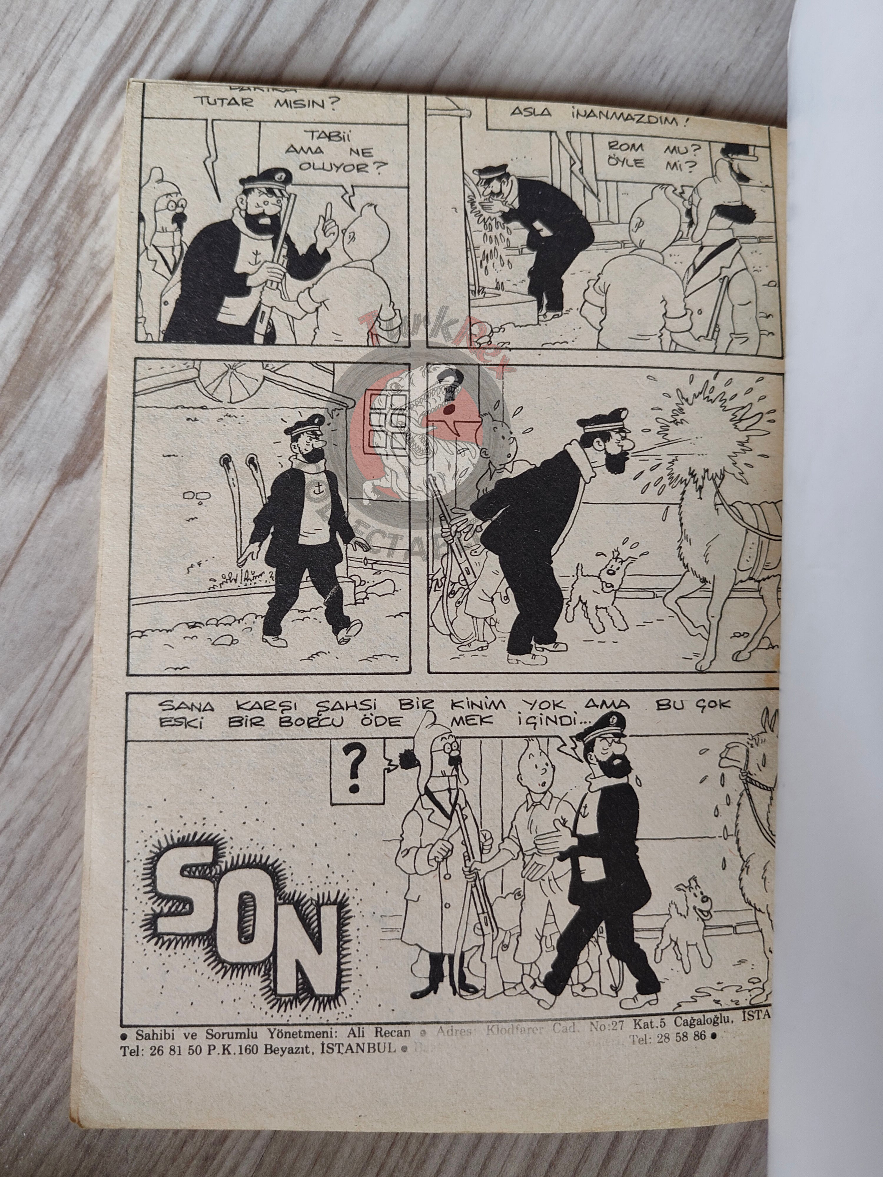 Tintin – Prisoners of the Sun 1983 Turkish Edition Comic Turkey Herge's Death