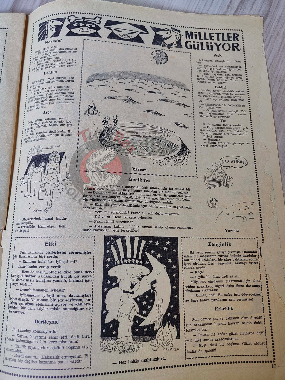 Akbaba 1969 Uncle Sam and the Magic Moon Soil Turkish Magazine Turkey Apollo 11 Space