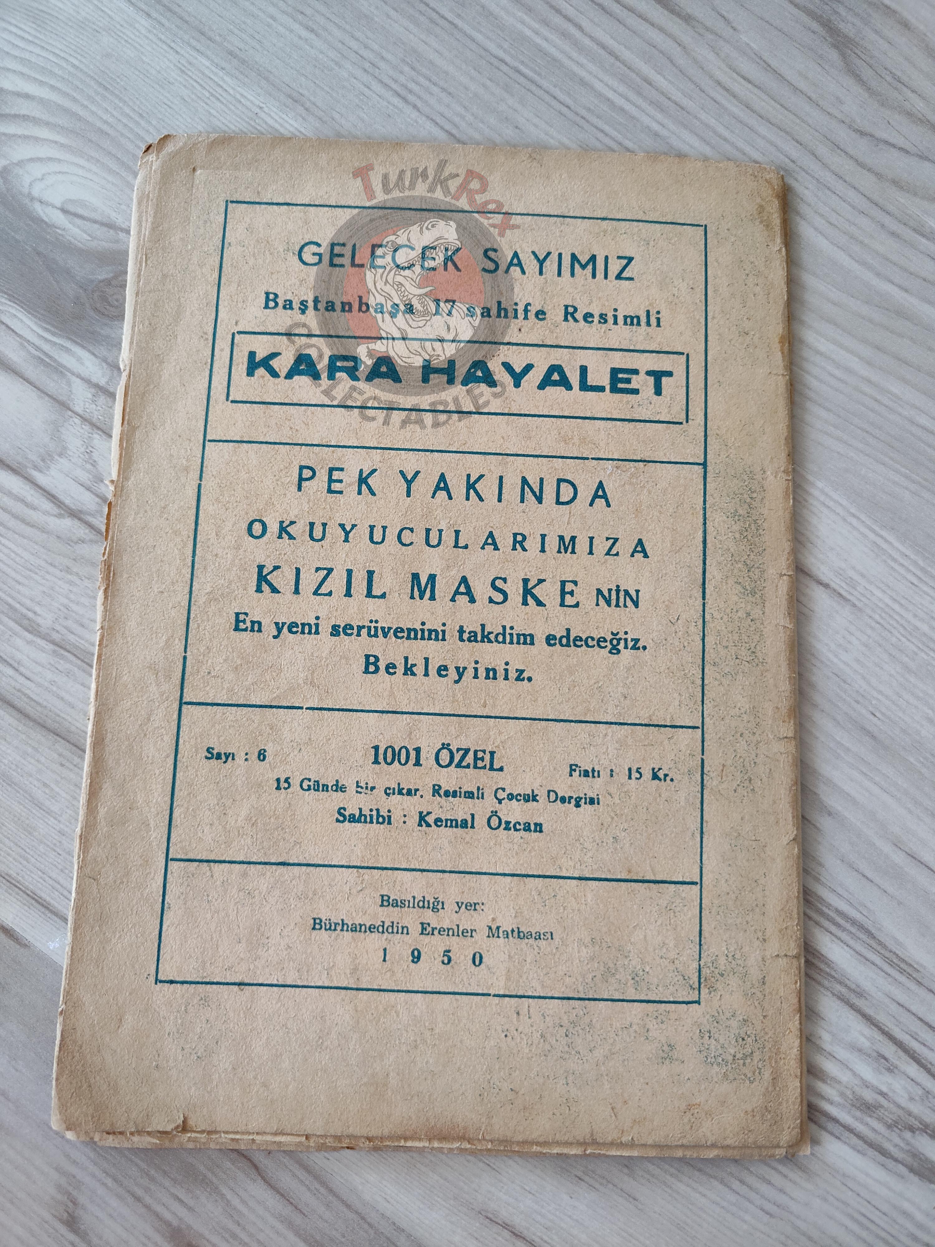 1001 Özel #6 1950 Mandrake the Magician Turkish Comic Mag Turkey