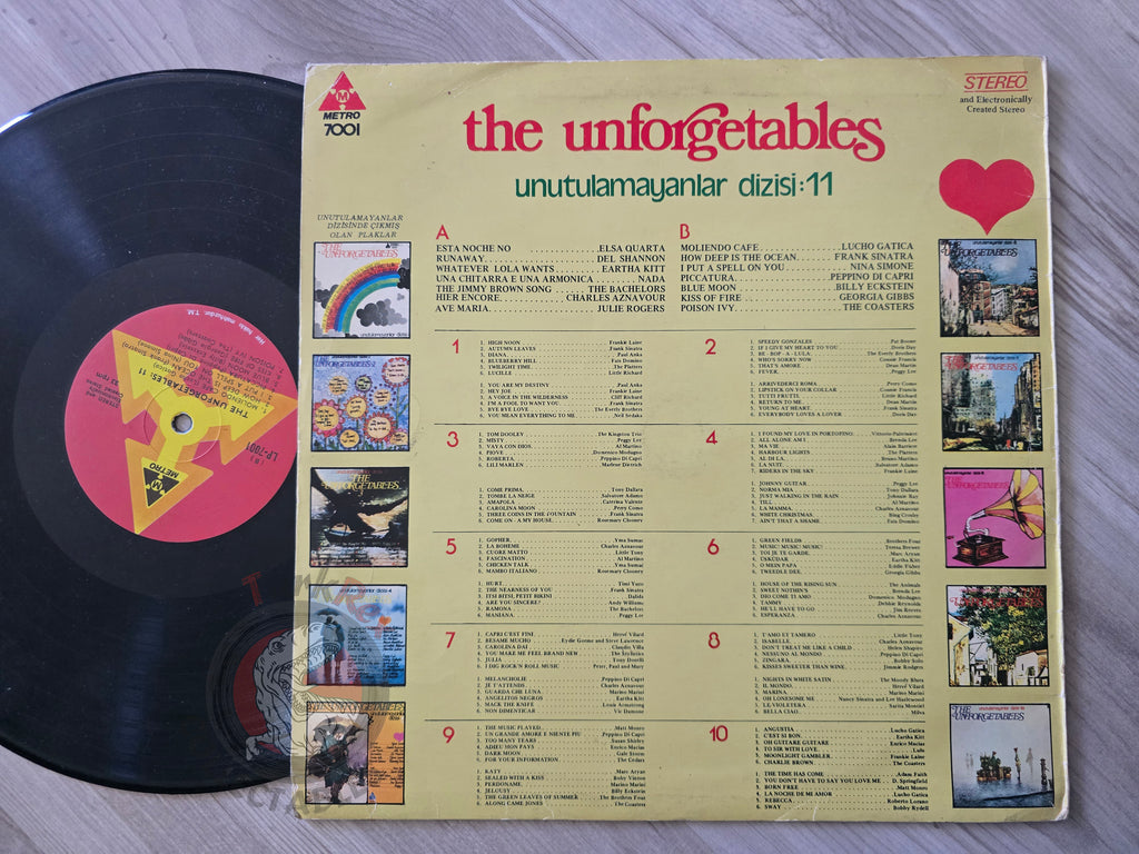 Various – The Unforgetables 11 Turkish Pressing Vinyl Turkey Edition