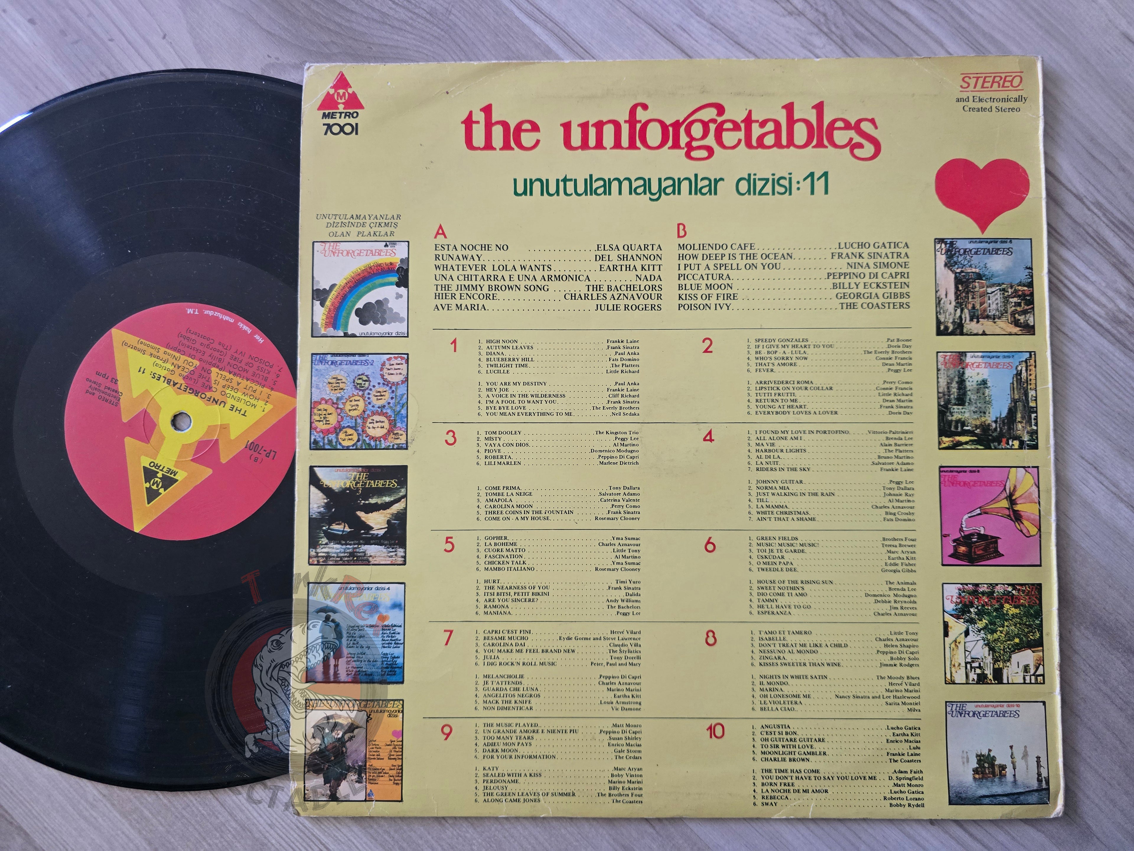 Various – The Unforgetables 11 Turkish Pressing Vinyl Turkey Edition