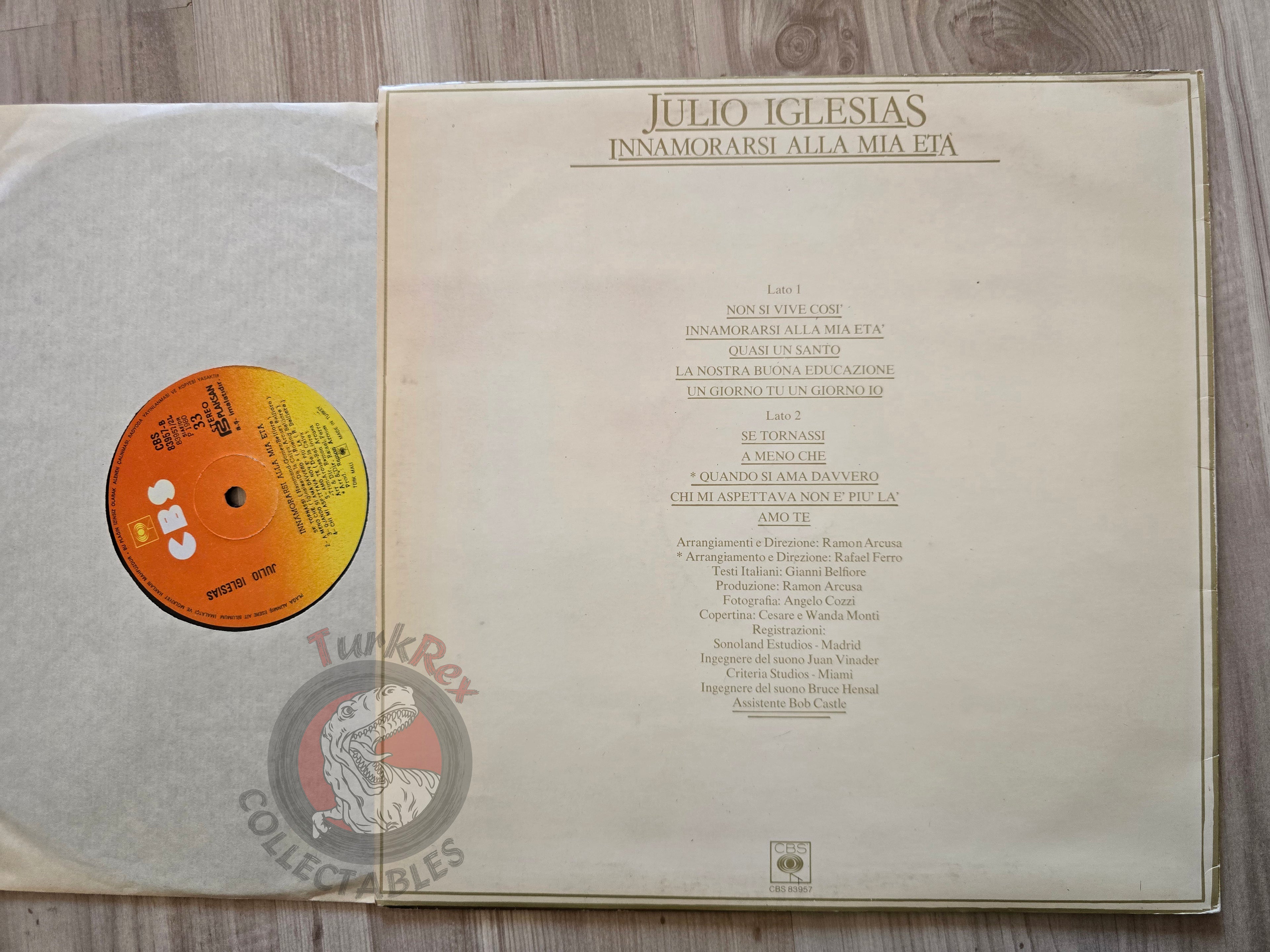 Julio Iglesias – Innamorarsi Alla Mia Età Turkish Pressing Vinyl Turkey Edition