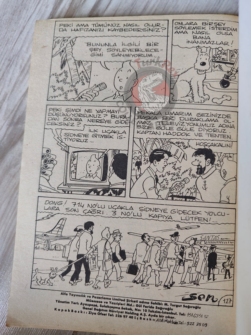 Tintin – Flight 714 to Sydney  mid 1980s Turkish Edition Comic Turkey 2