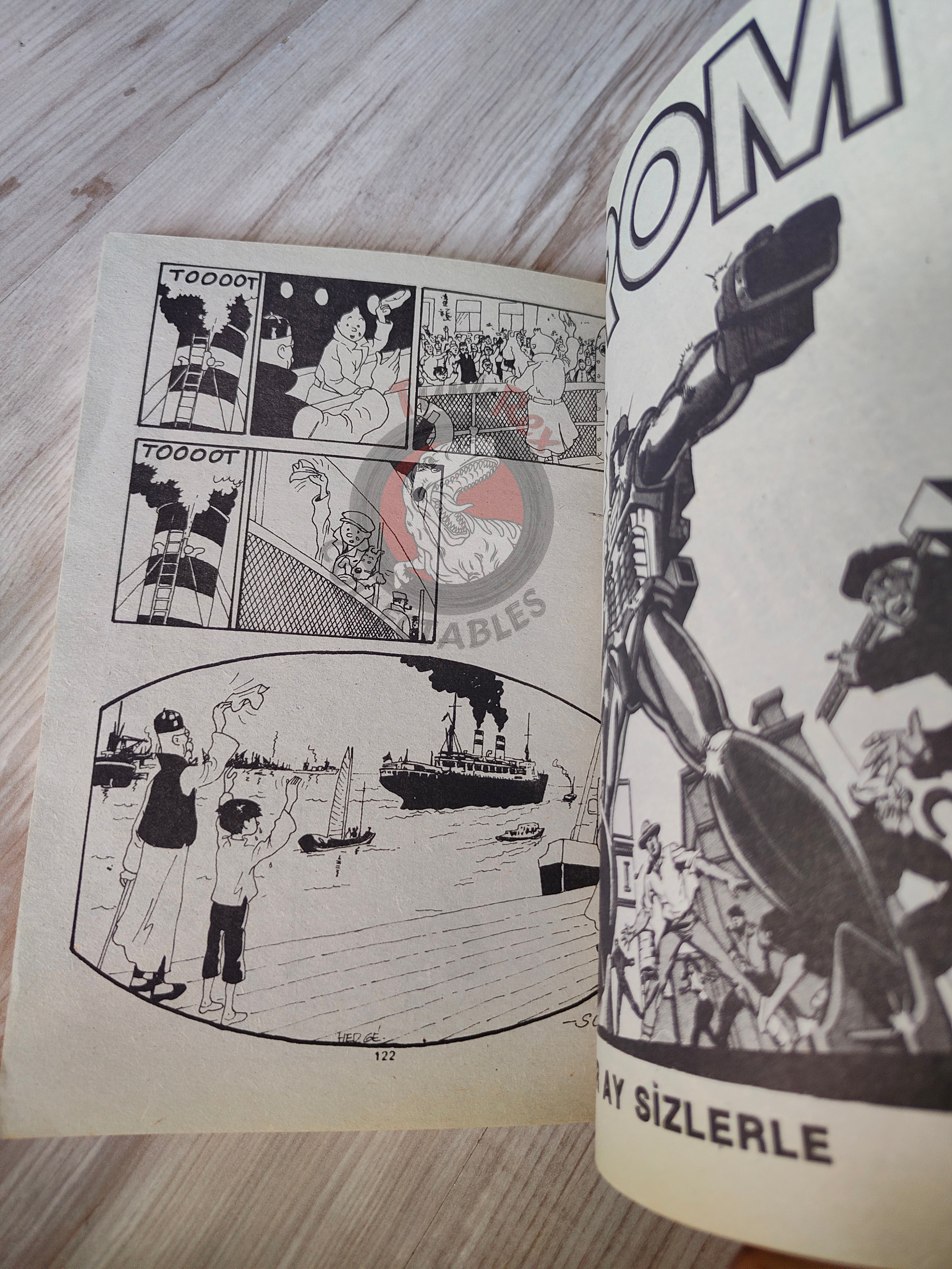 Tintin – The Blue Lotus mid 1980s Turkish Edition Comic Turkey 1