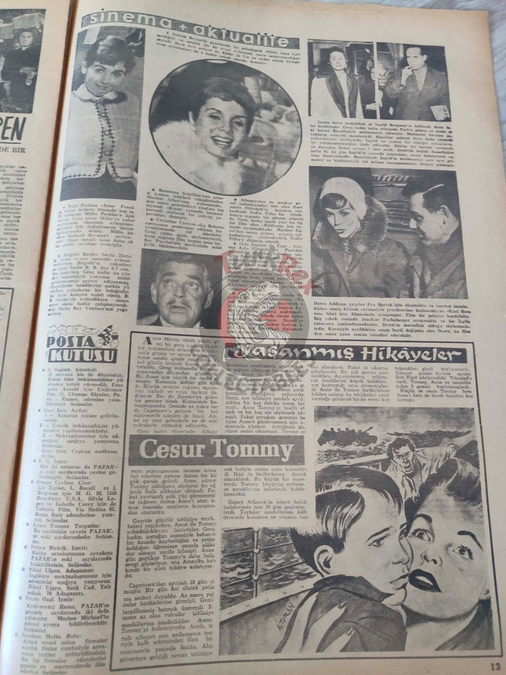 Pazar 1959 Janet Leigh Turkish Mag Comic Turkey Superman Wayne Boring Stan Drake Reza Pahlavi Iran