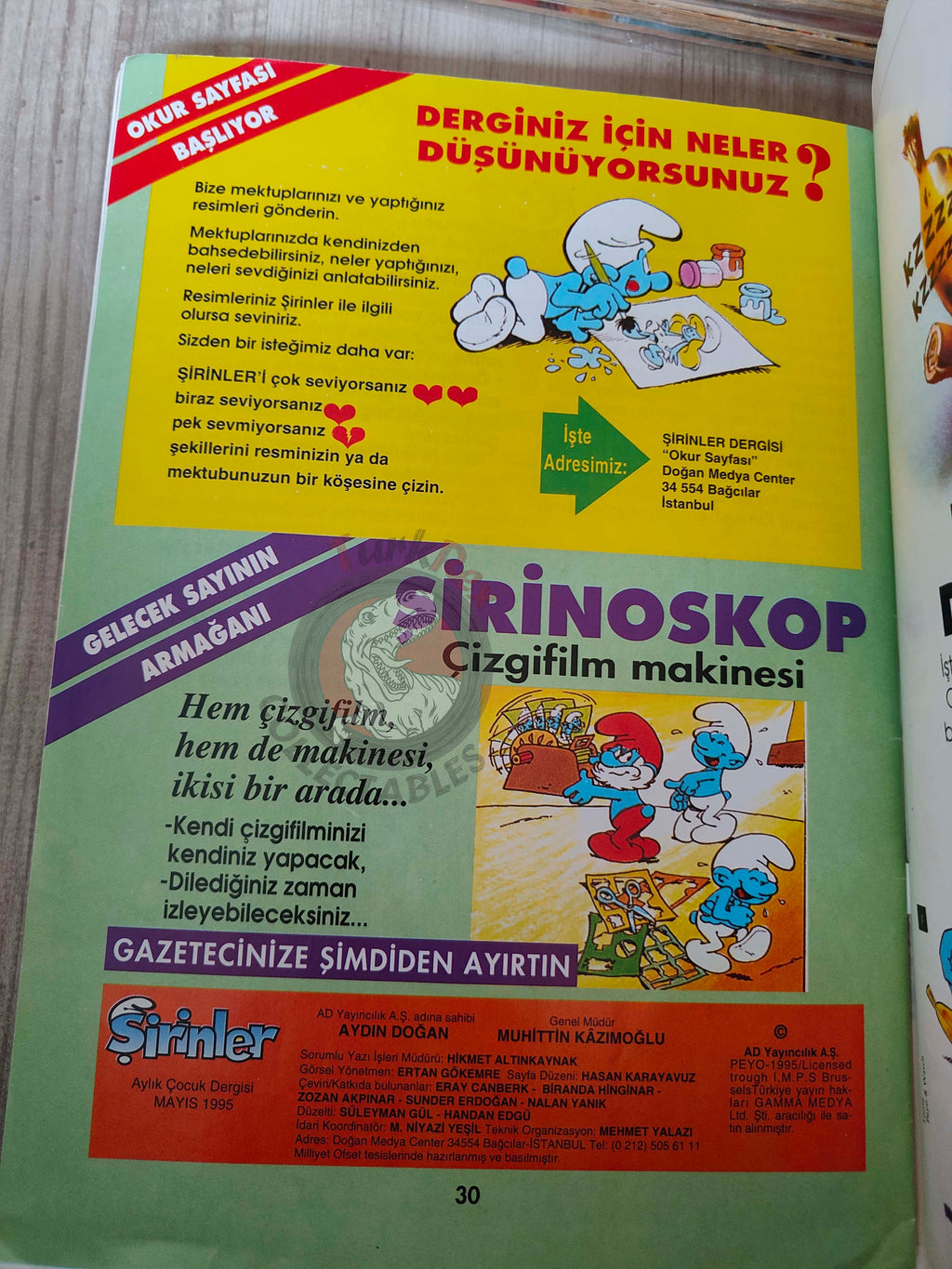 The Smurfs #4 1995 Turkish Comic Magazine Turkey Schtroumpf