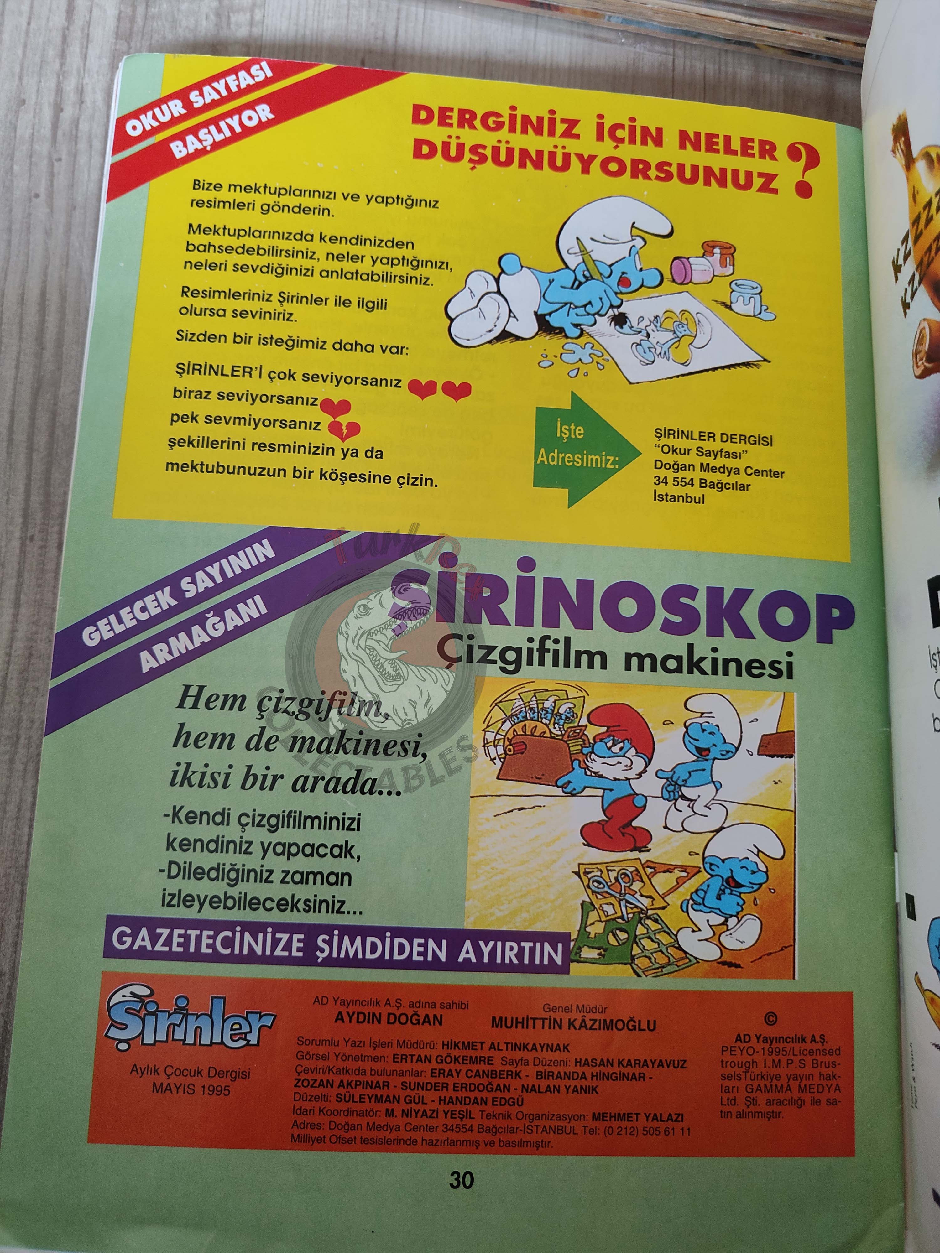 The Smurfs #4 1995 Turkish Comic Magazine Turkey Schtroumpf