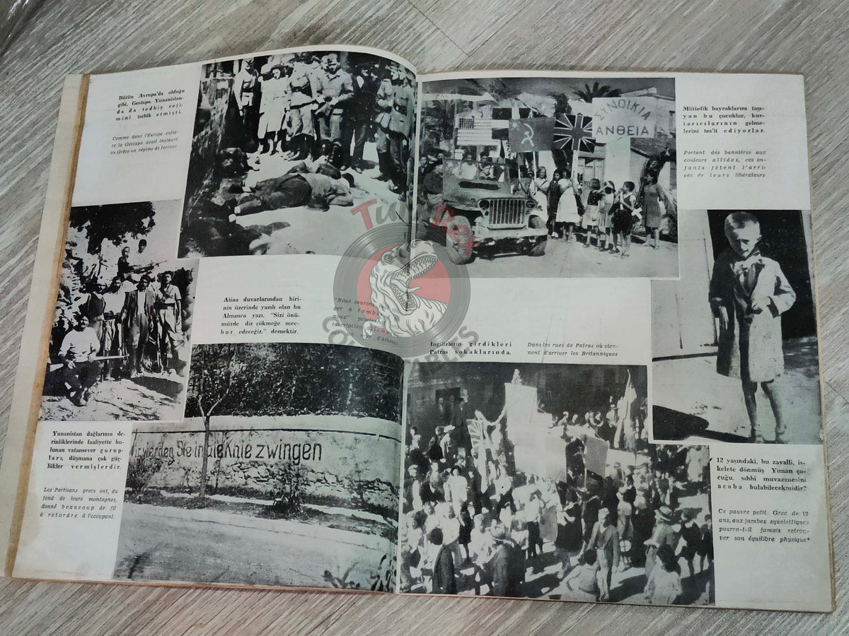 Realite 1944 British Propaganda Mag Turkish Turkey French Greece Corinth Canal WW2 era Stafford Cripps Germany