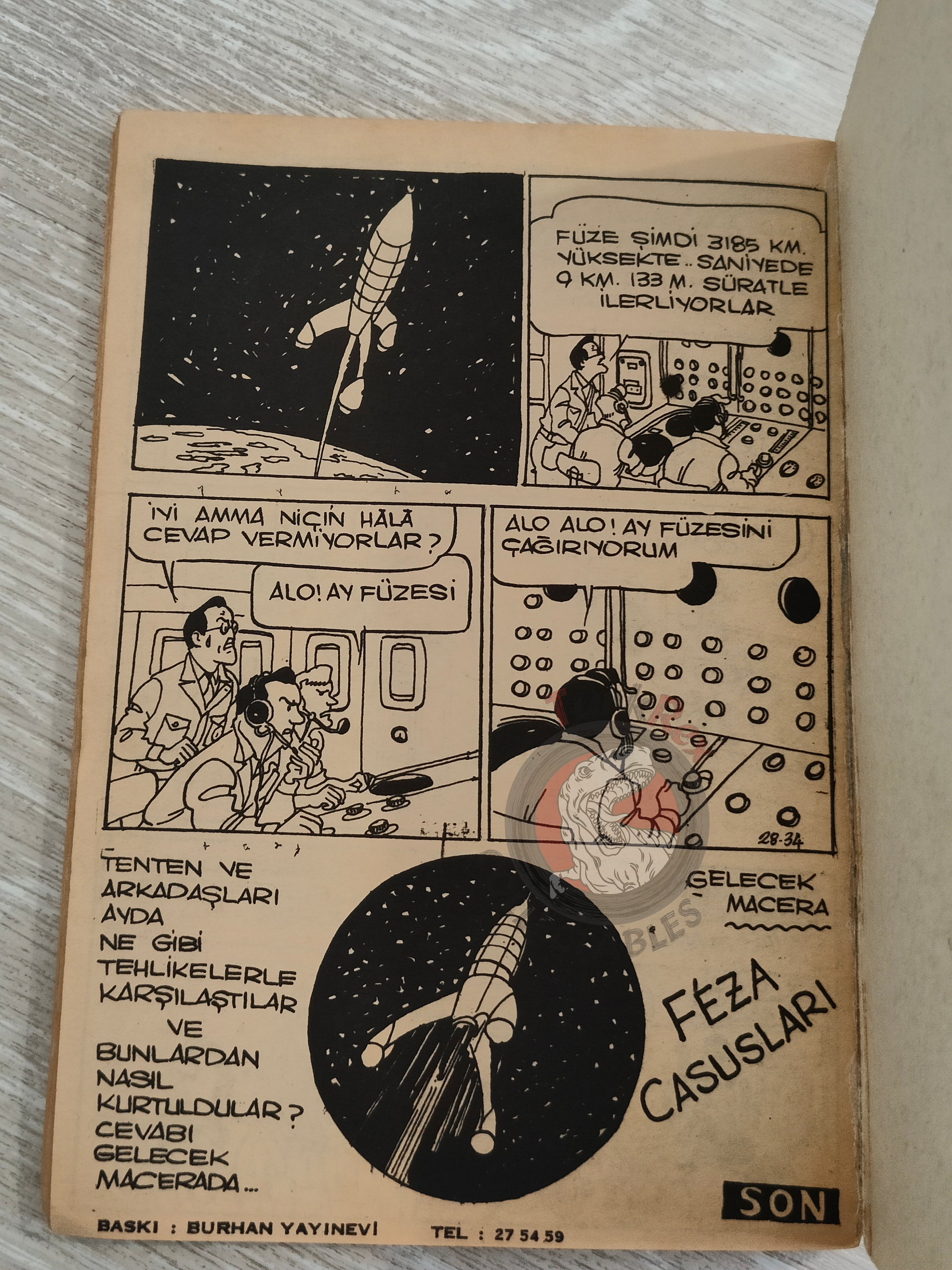 Tintin – Destination Moon 1972 Turkish Edition Comic Turkey