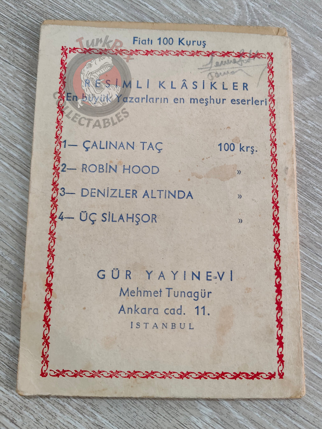 Robin Hood 1962 Turkish Comic Turkey Classics Illustrated