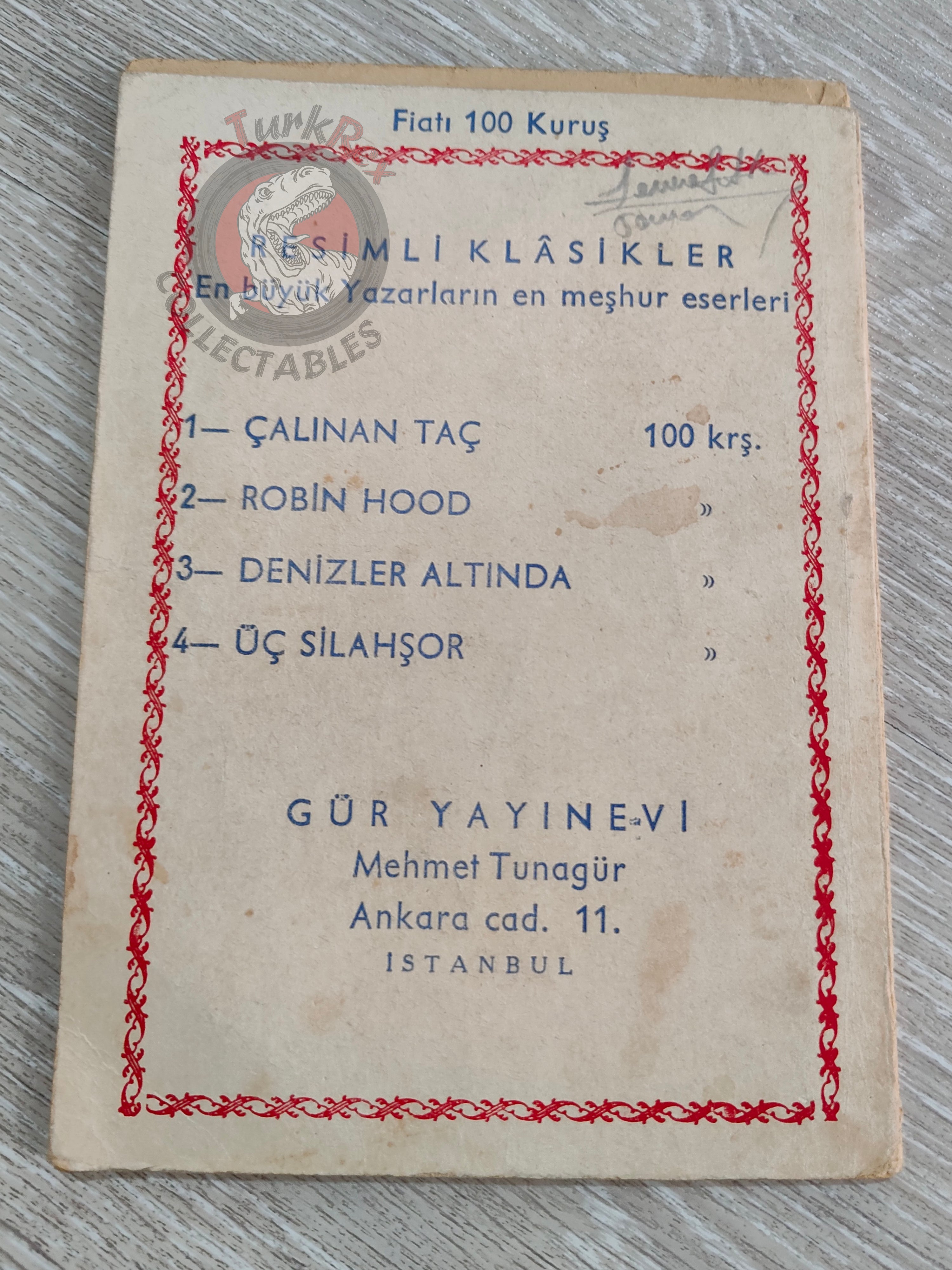 Robin Hood 1962 Turkish Comic Turkey Classics Illustrated