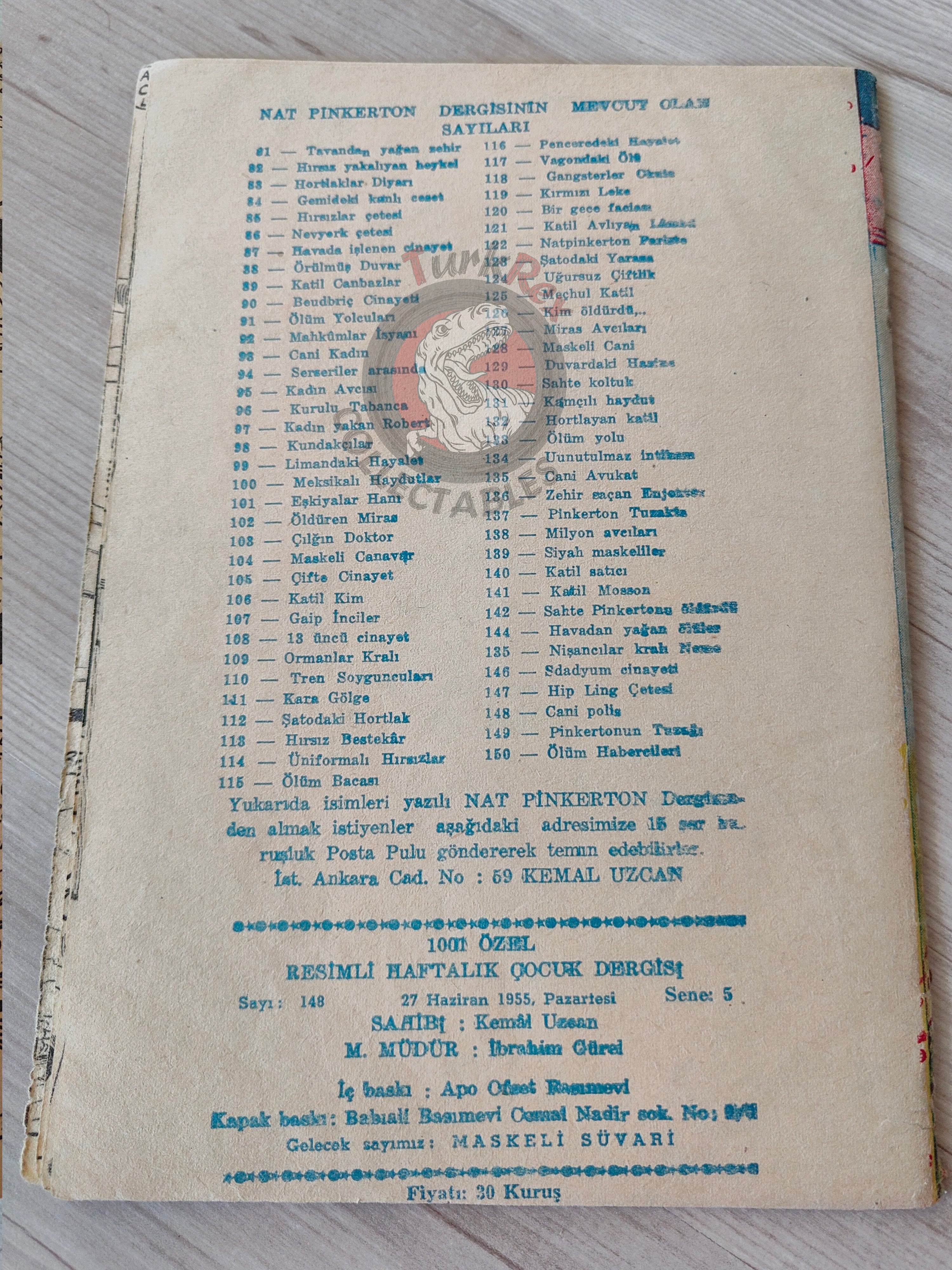 1001 Özel #148 1955 Tarzan - Brick Bradford Turkish Comic Mag Turkey