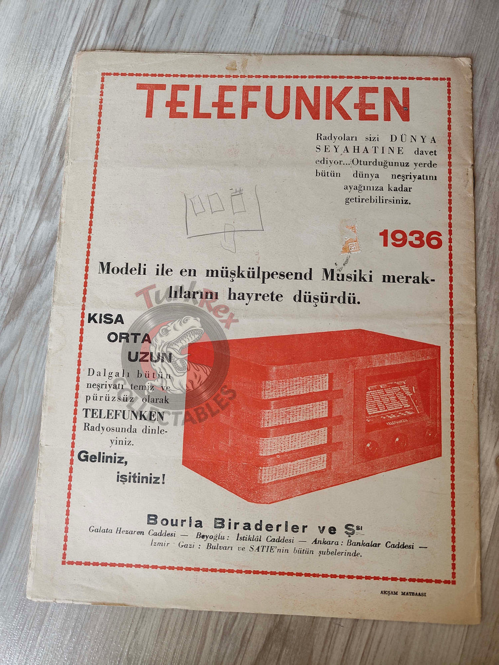 Akbaba 1936 Humor Magazine Turkish Turkey France War WW2 era Versailles Telefunken Ethiopia