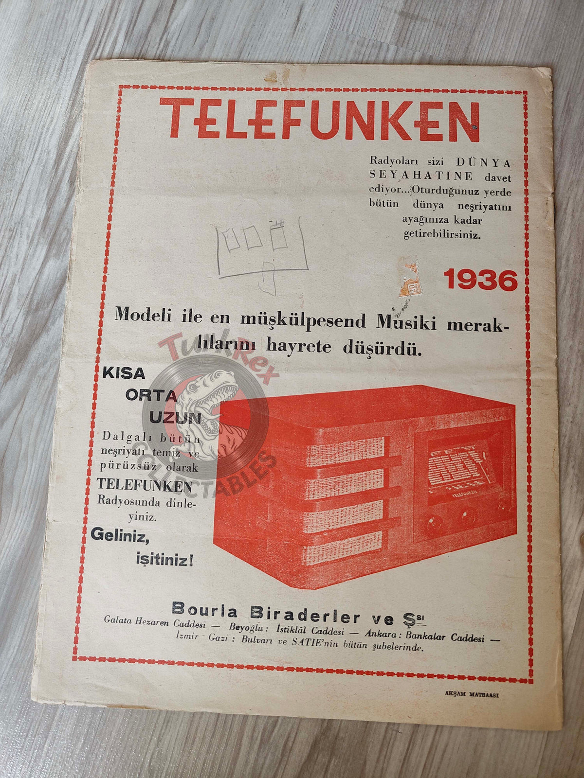 Akbaba 1936 Humor Magazine Turkish Turkey France War WW2 era Versailles Telefunken Ethiopia