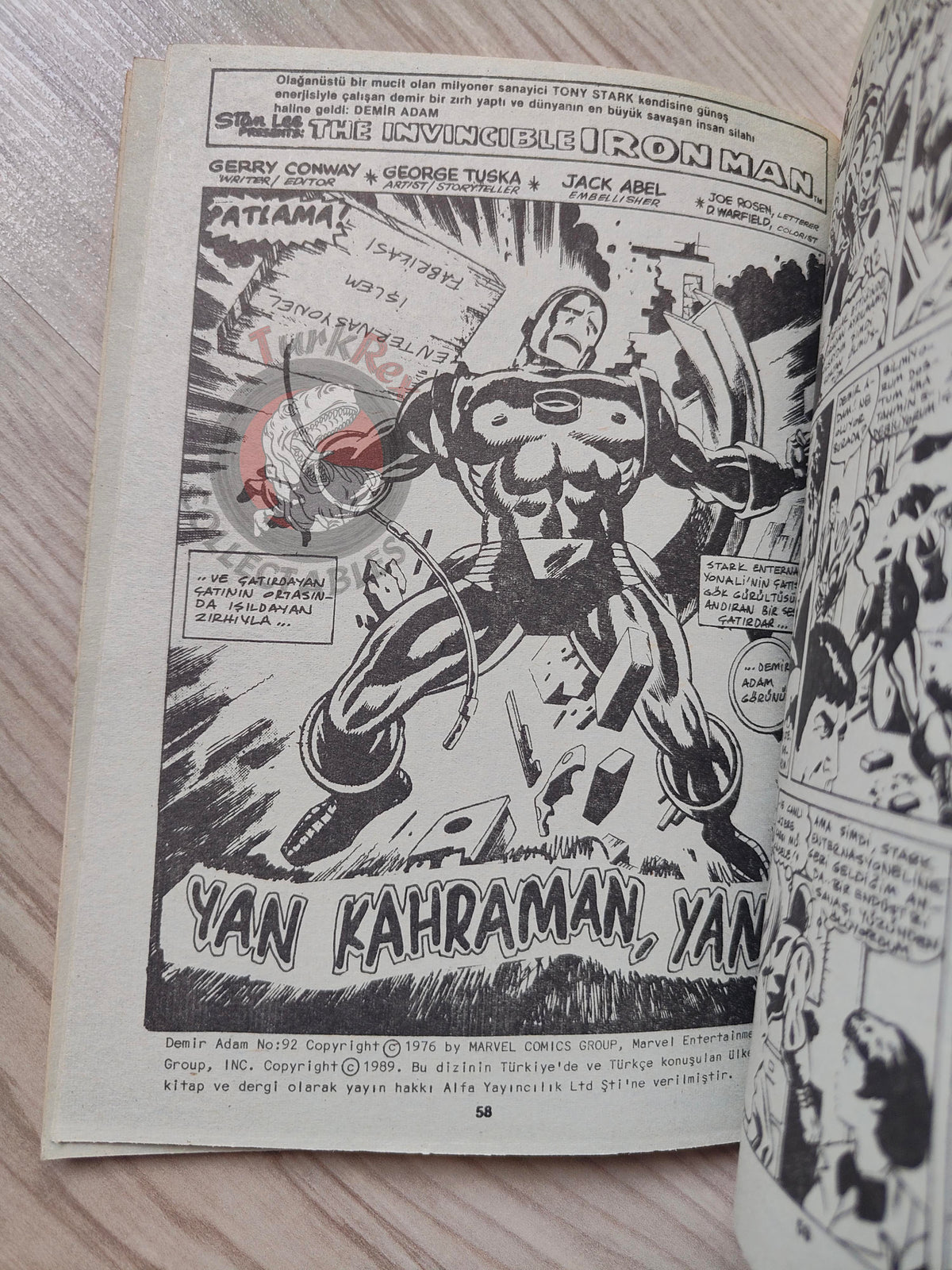 Iron Man #6 Demir Adam 1989 Turkish Comic Turkey #89 #90 #91 #92
