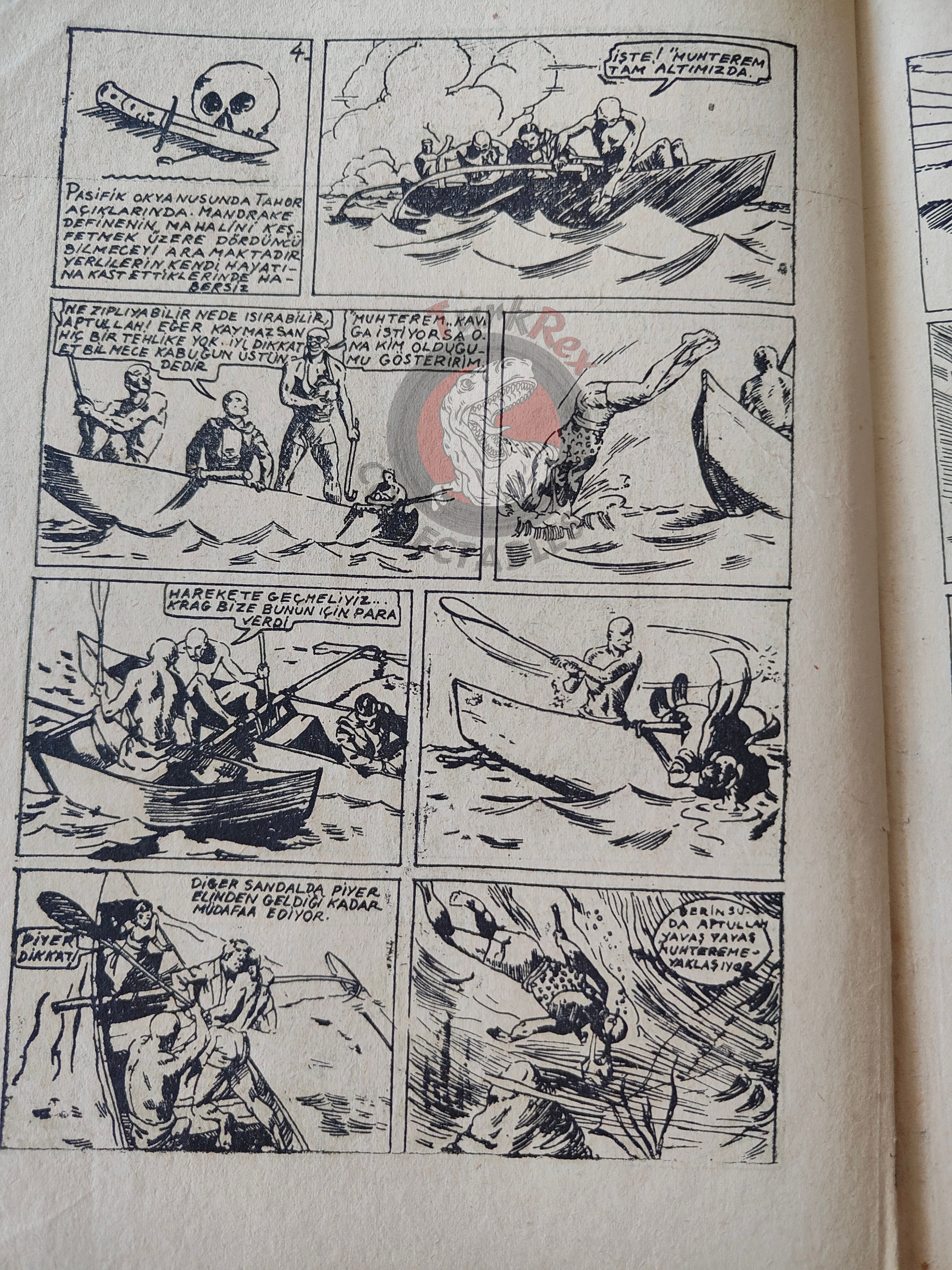 1001 Özel #6 1950 Mandrake the Magician Turkish Comic Mag Turkey