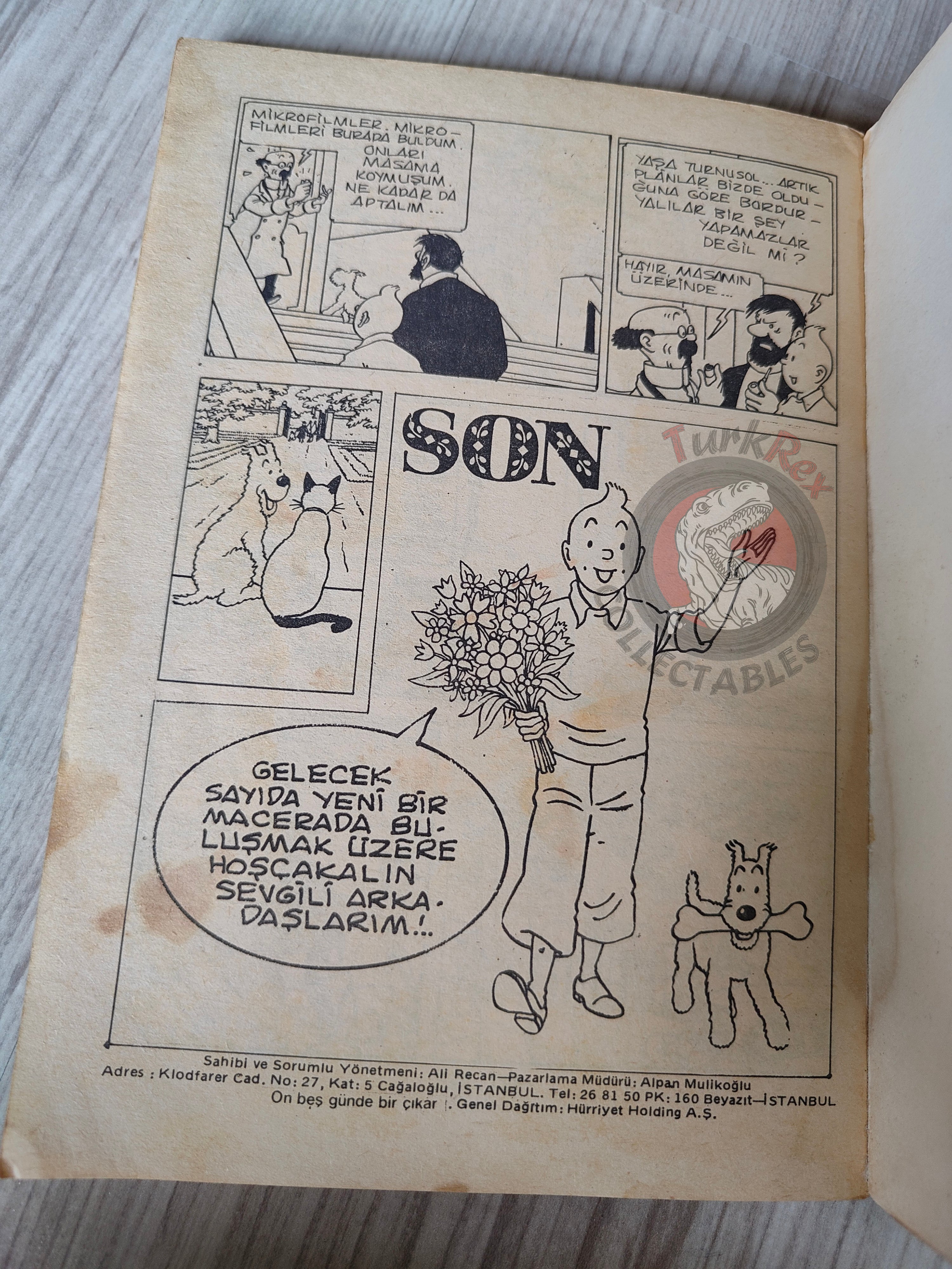 Tintin – The Calculus Affair early 1980s Turkish Edition Comic Turkey