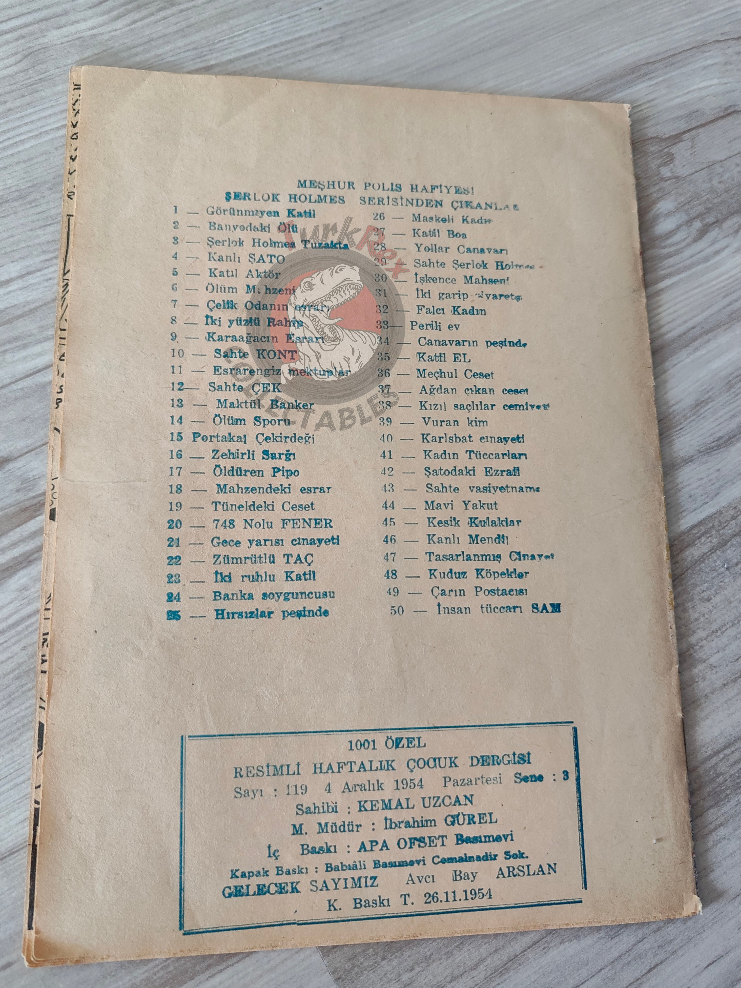 1001 Özel #119 1954 Tarzan and the Veiled Man Turkish Comic Mag Turkey