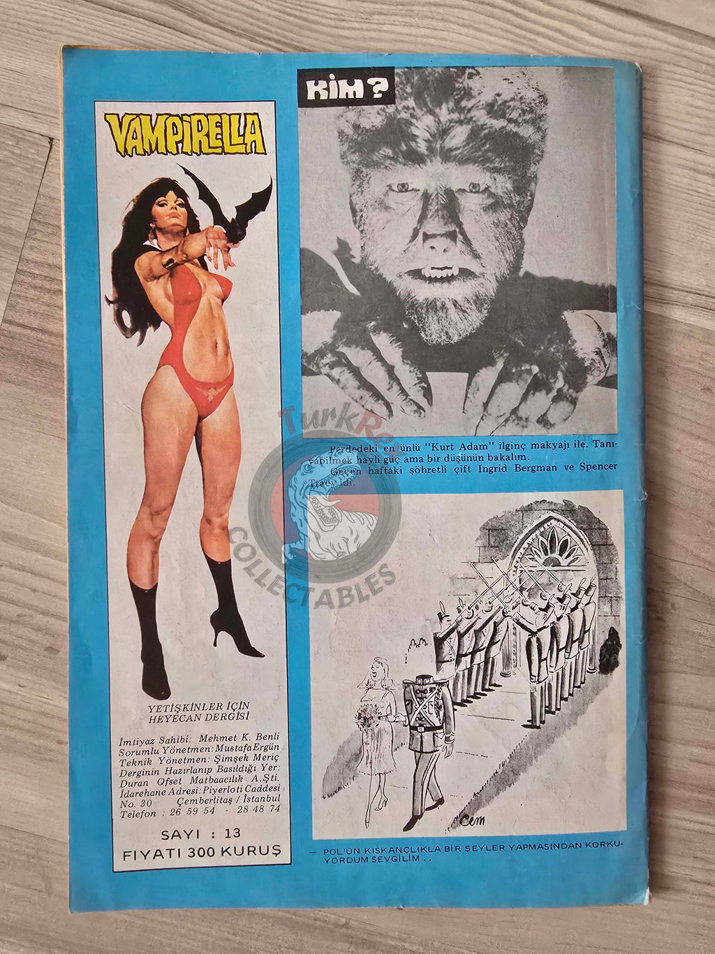 Vampirella #13 1977 Turkish Comic Turkey Warren Publishing cover #50 Morbius