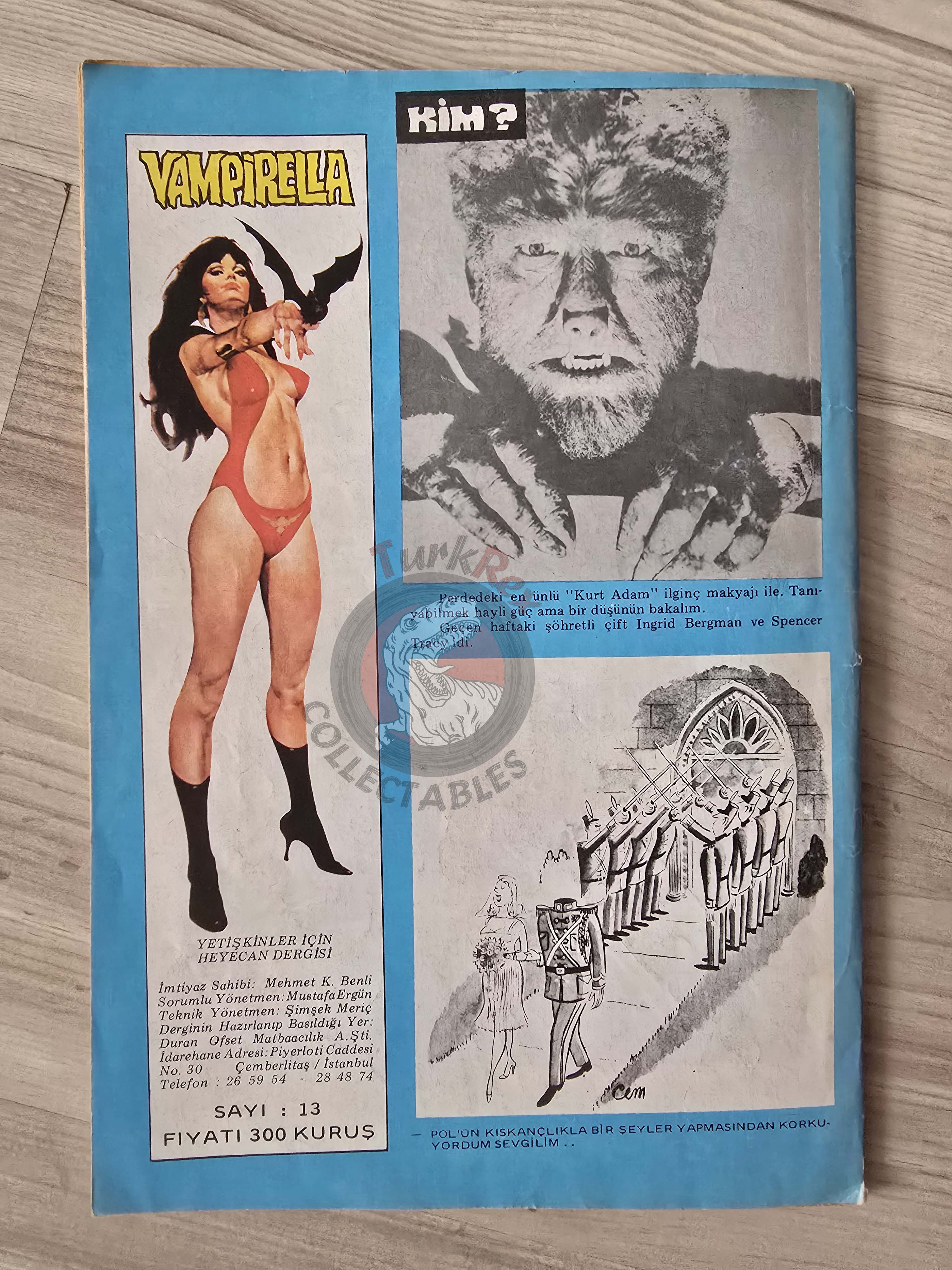 Vampirella #13 1977 Turkish Comic Turkey Warren Publishing cover #50 Morbius
