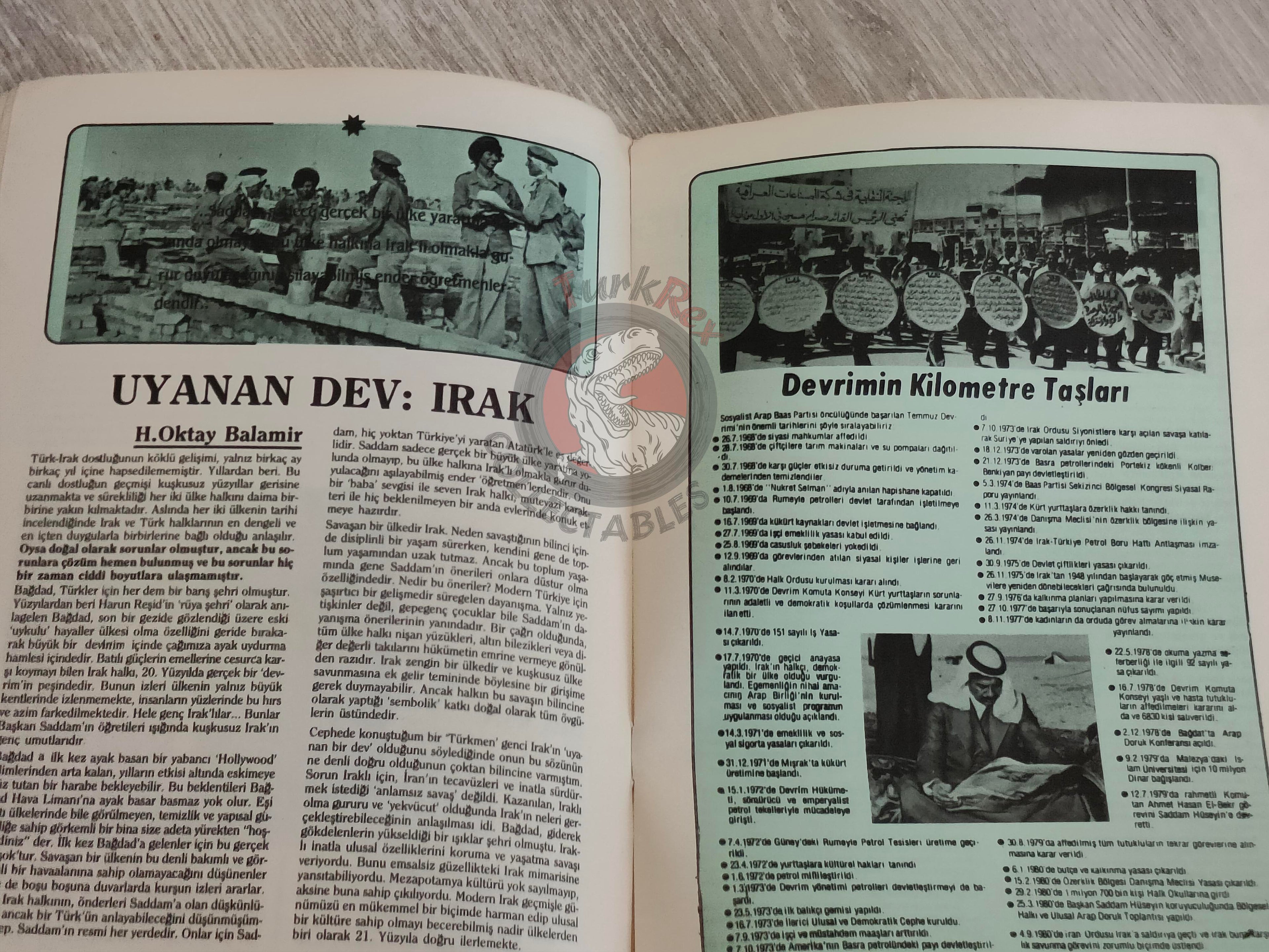 Saddam Hussein - Iraq Today 1984 Official Propaganda Magazine Turkish Turkey Middle East