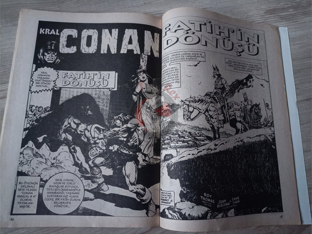 Kral Conan #12 The Savage Sword of #10 Turkish Comic Turkey King-Size Annual #4