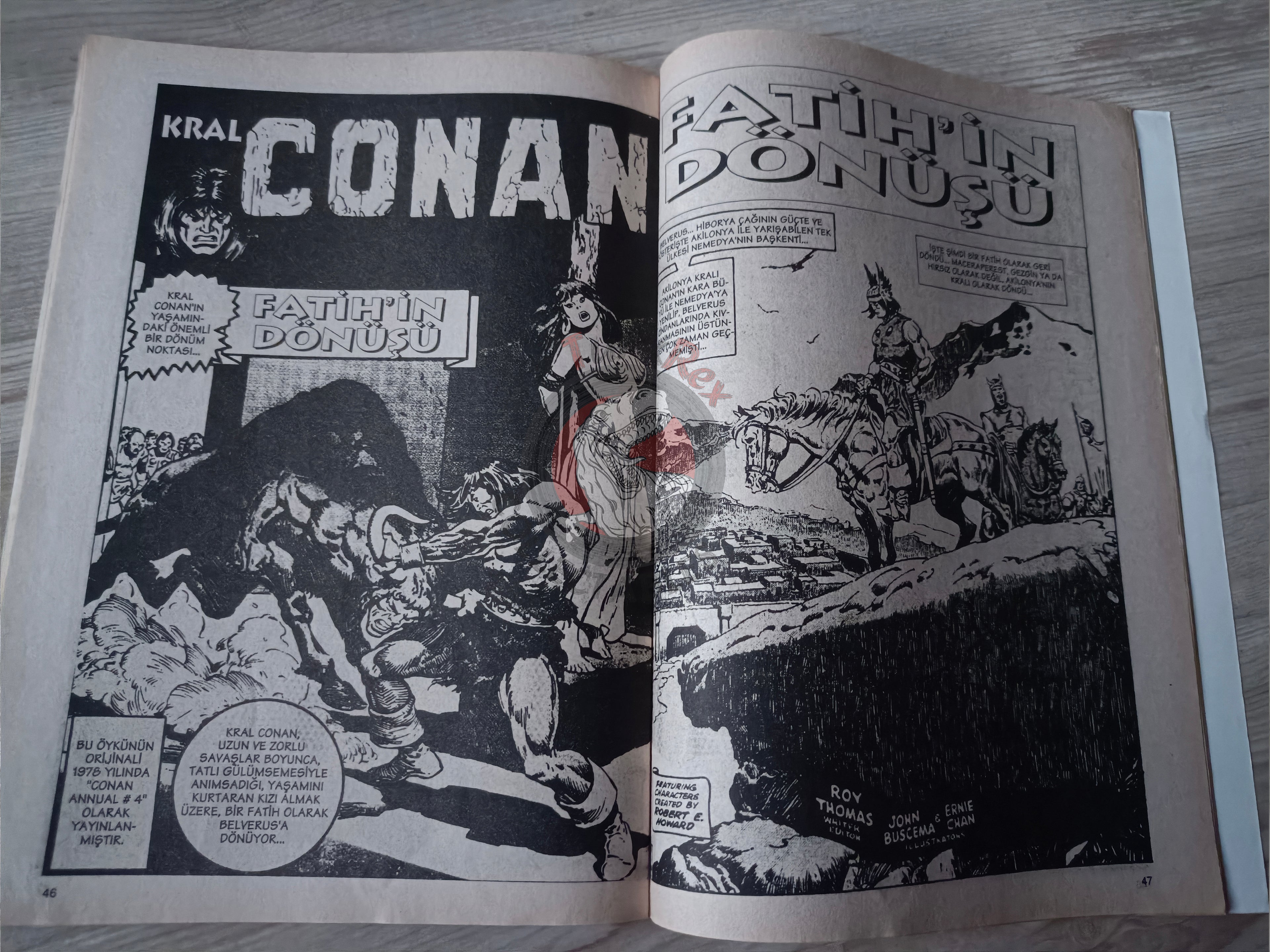 Kral Conan #12 The Savage Sword of #10 Turkish Comic Turkey King-Size Annual #4