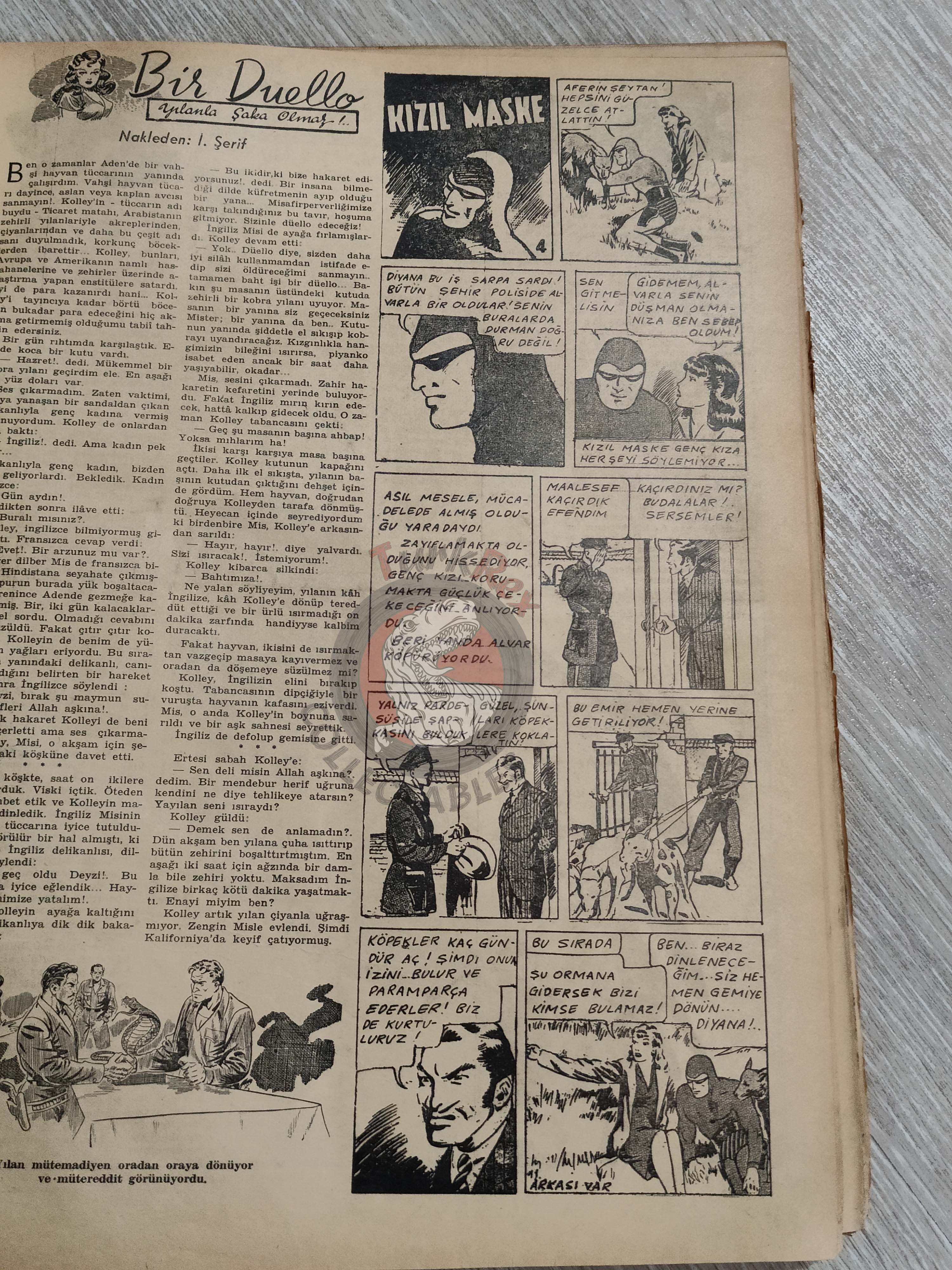 Binbir Roman 1948 The Phantom - The Game of Alvar Complete Story Turkish Comic Mag Turkey