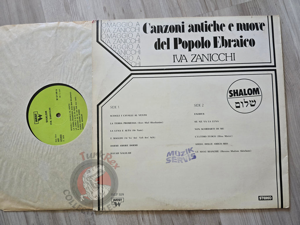 Iva Zanicchi – Shalom - Canzoni Antiche E Nuove Del Popolo Ebraico Turkish Pressing Vinyl Turkey Edition