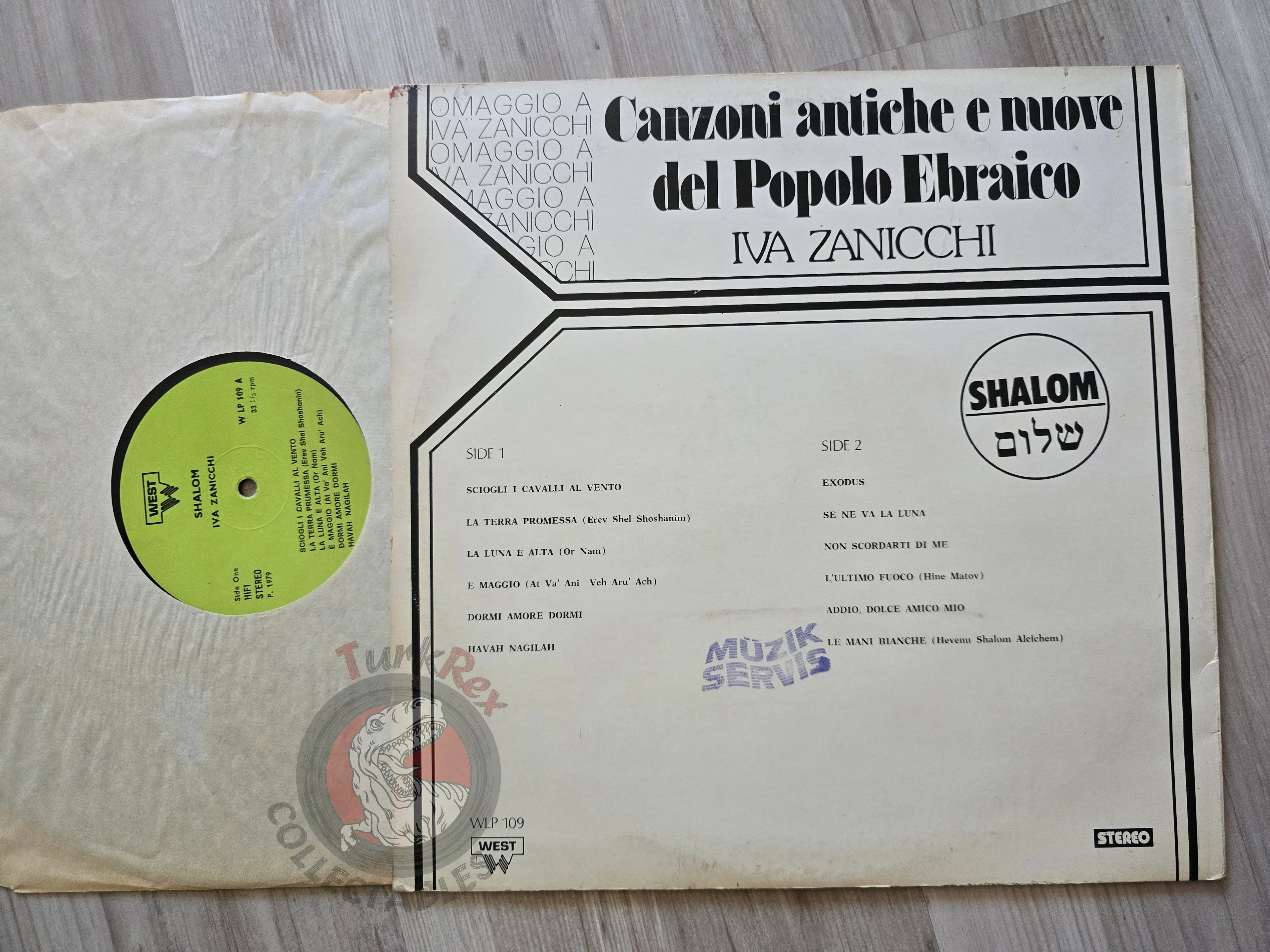 Iva Zanicchi – Shalom - Canzoni Antiche E Nuove Del Popolo Ebraico Turkish Pressing Vinyl Turkey Edition