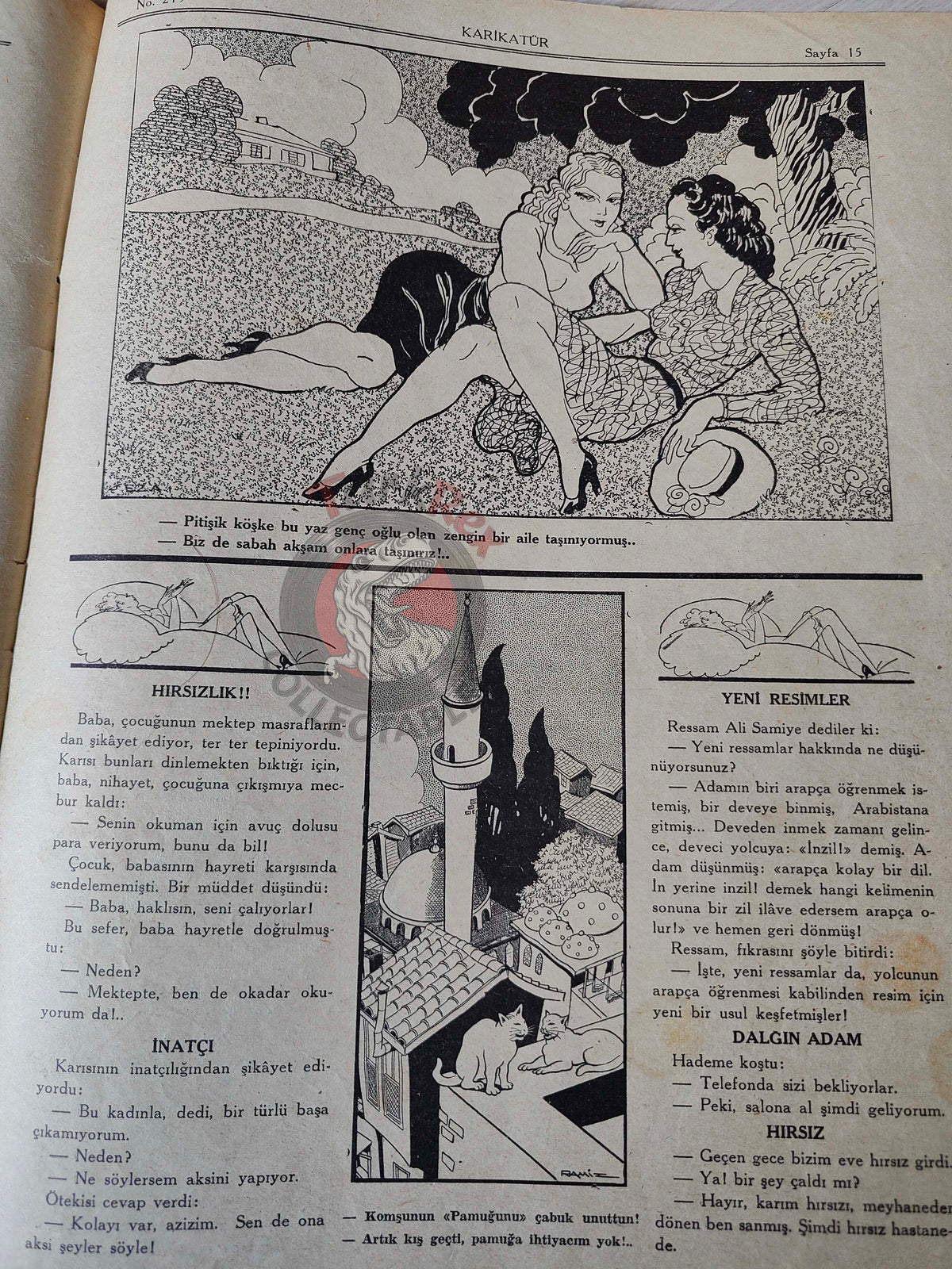 Karikatür 1940 Humor Magazine Turkish Turkey Goebbels and the Propaganda Balloons WW2 era Germany