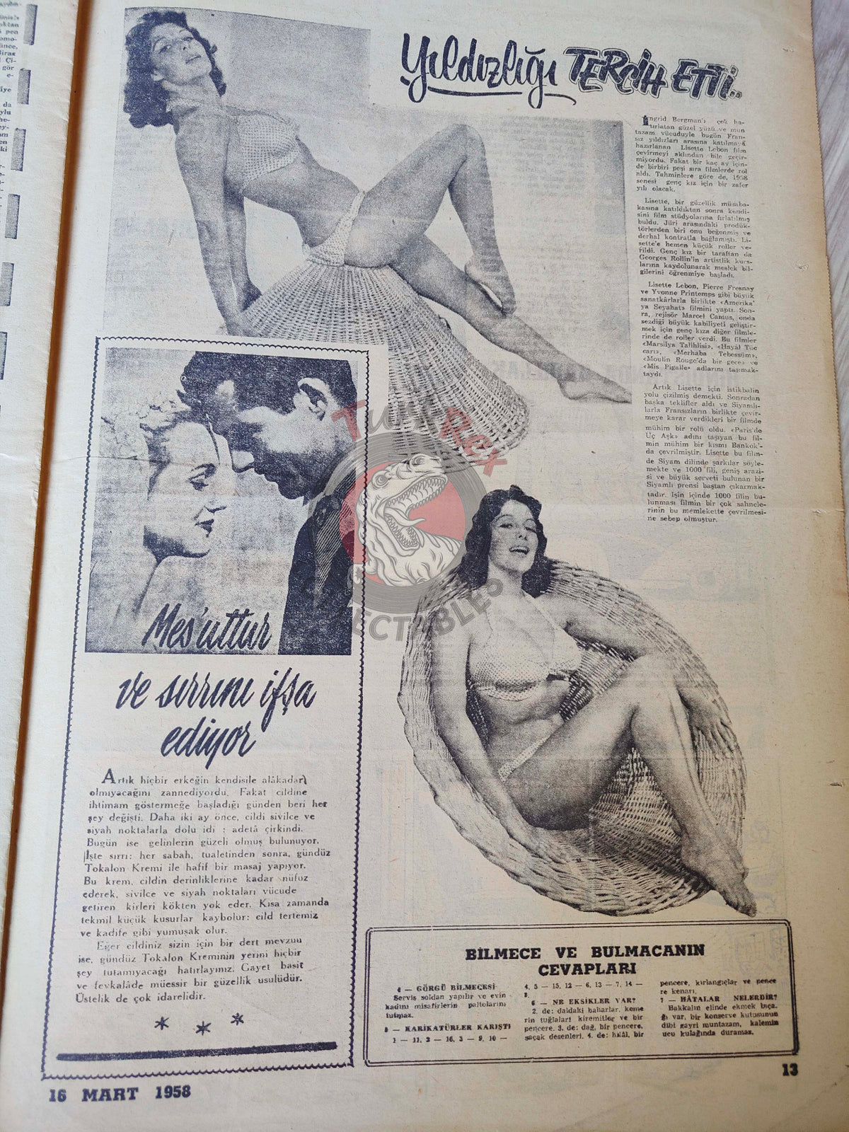 Pazar 1958 Rosa Dolmai Turkish Mag Comic Turkey Superman Wayne Boring Donald Duck Stan Drake