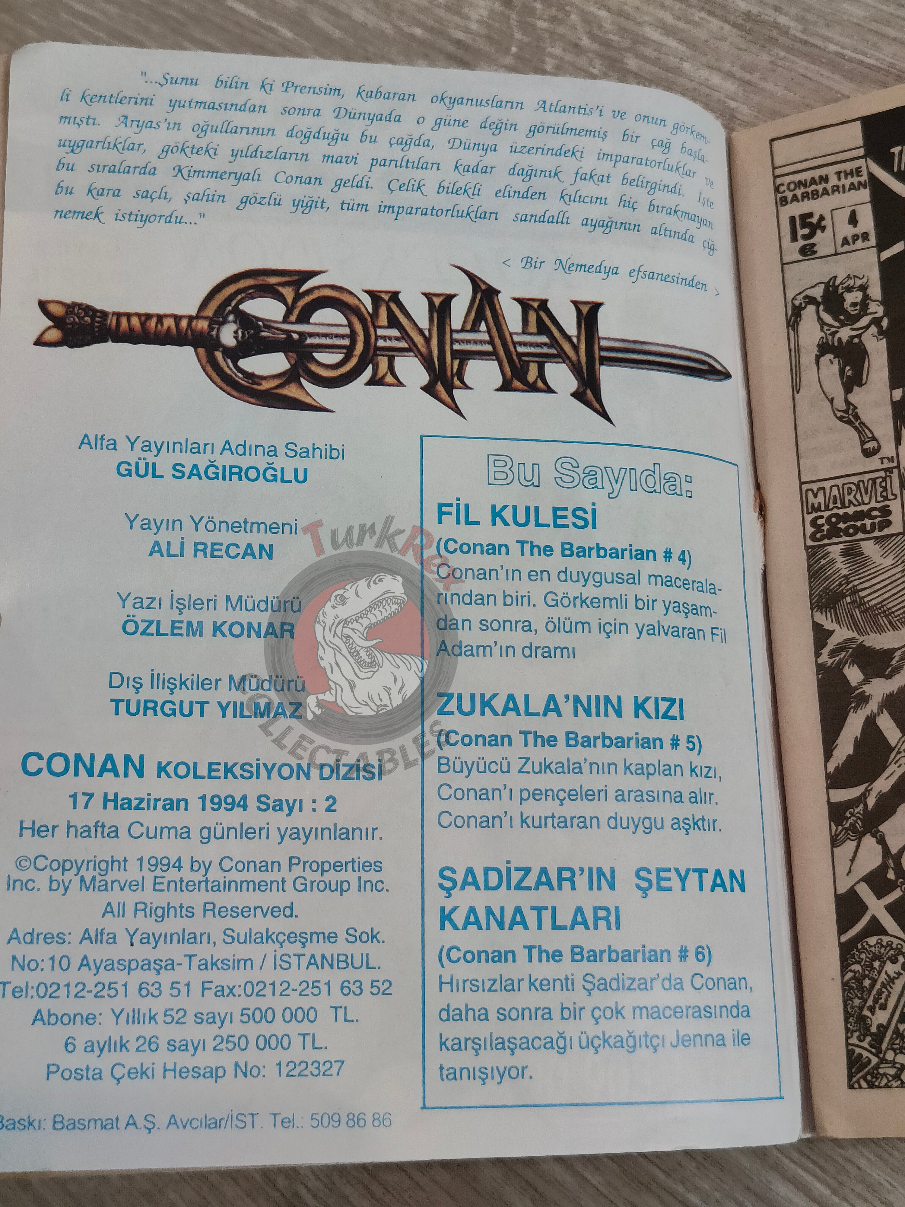 Conan The Barbarian #1 1994 #1-9  Turkish Comic Turkey