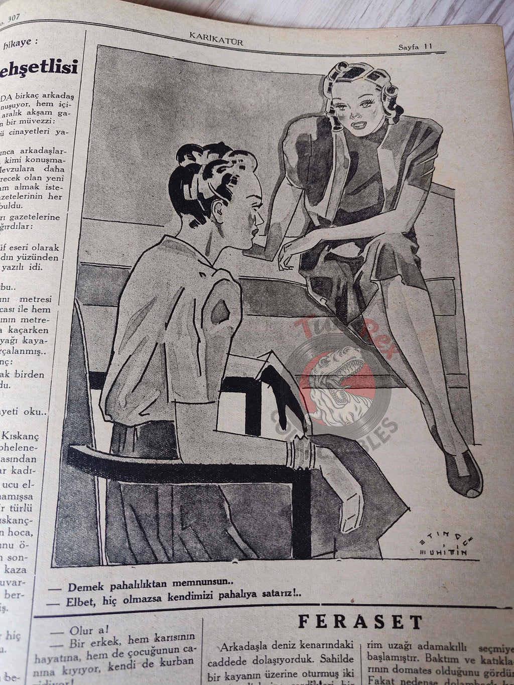 Karikatür 1941 Humor Magazine Turkish Turkey Germany and India WW2 era Churchill Britain Russia