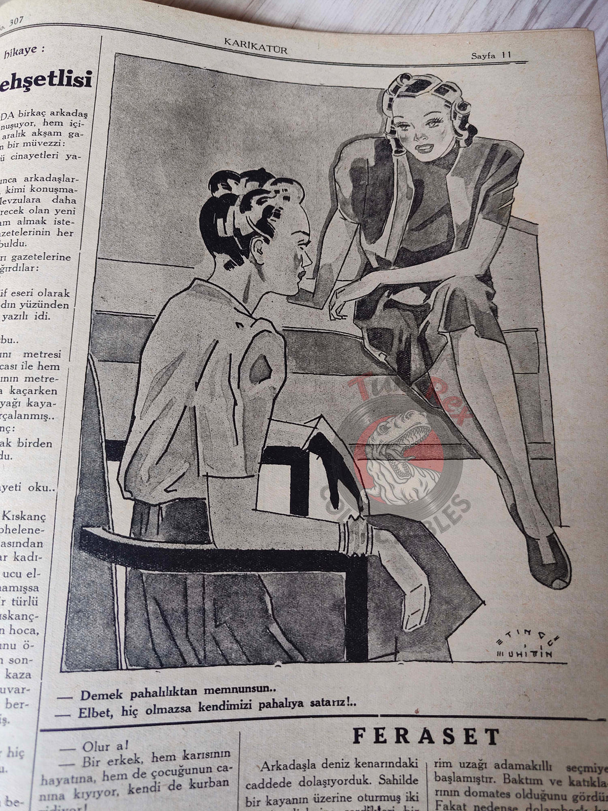 Karikatür 1941 Humor Magazine Turkish Turkey Germany and India WW2 era Churchill Britain Russia
